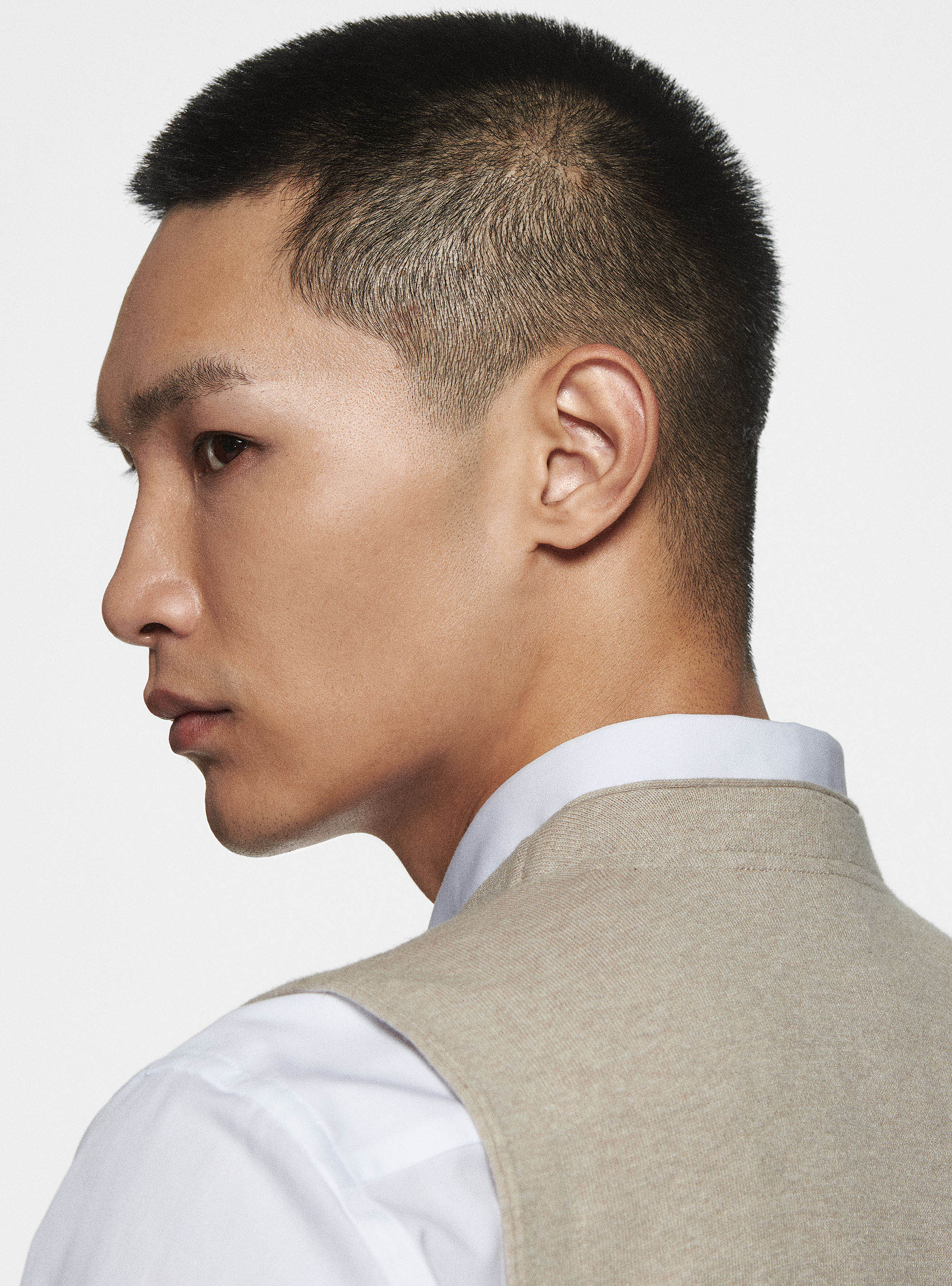 Gilet double boutonnage en maille de coton soie et cachemire, &Atilde; CRU