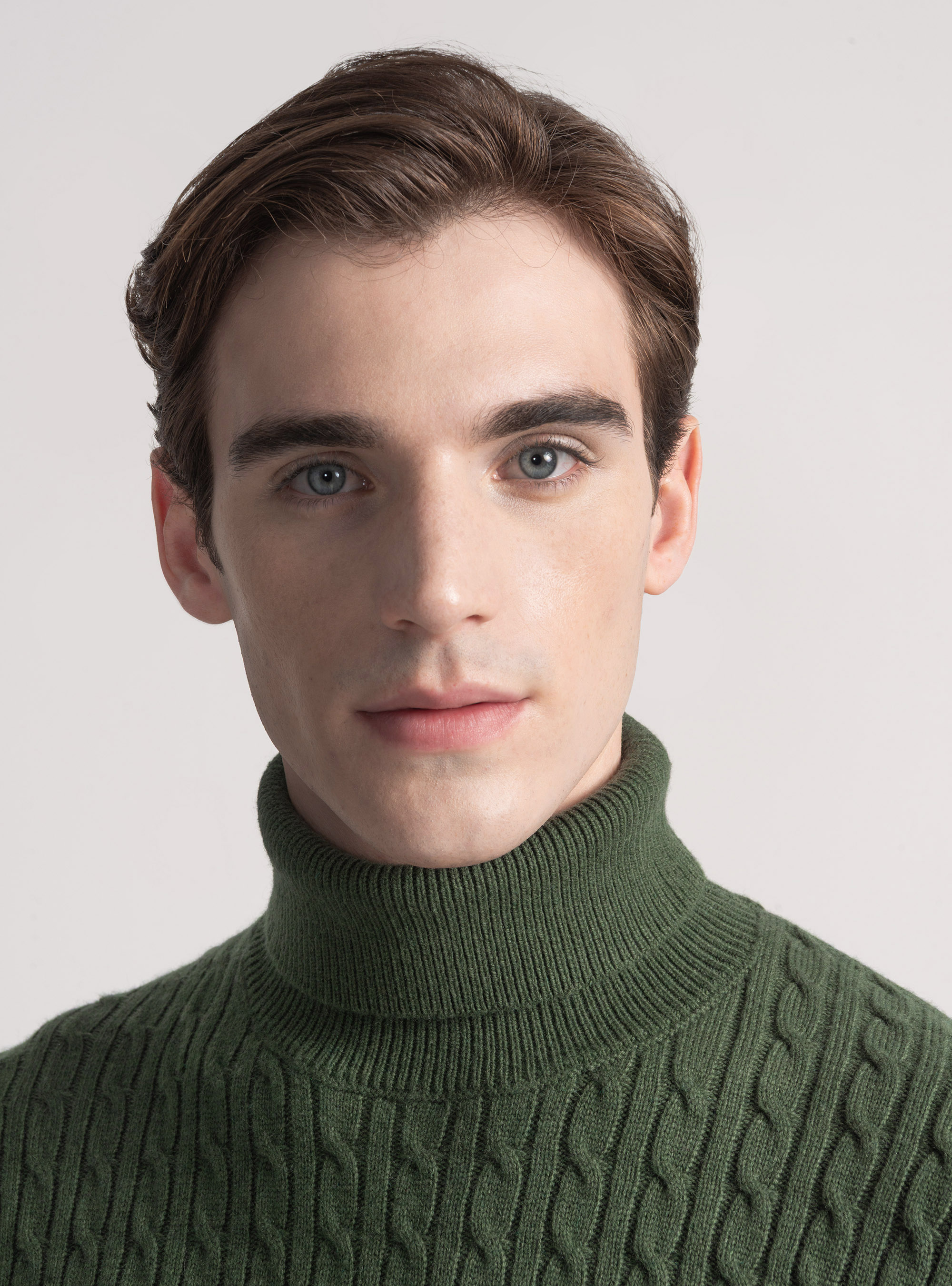 Wool-blend turtleneck sweater with braid, MILITARE 0609C