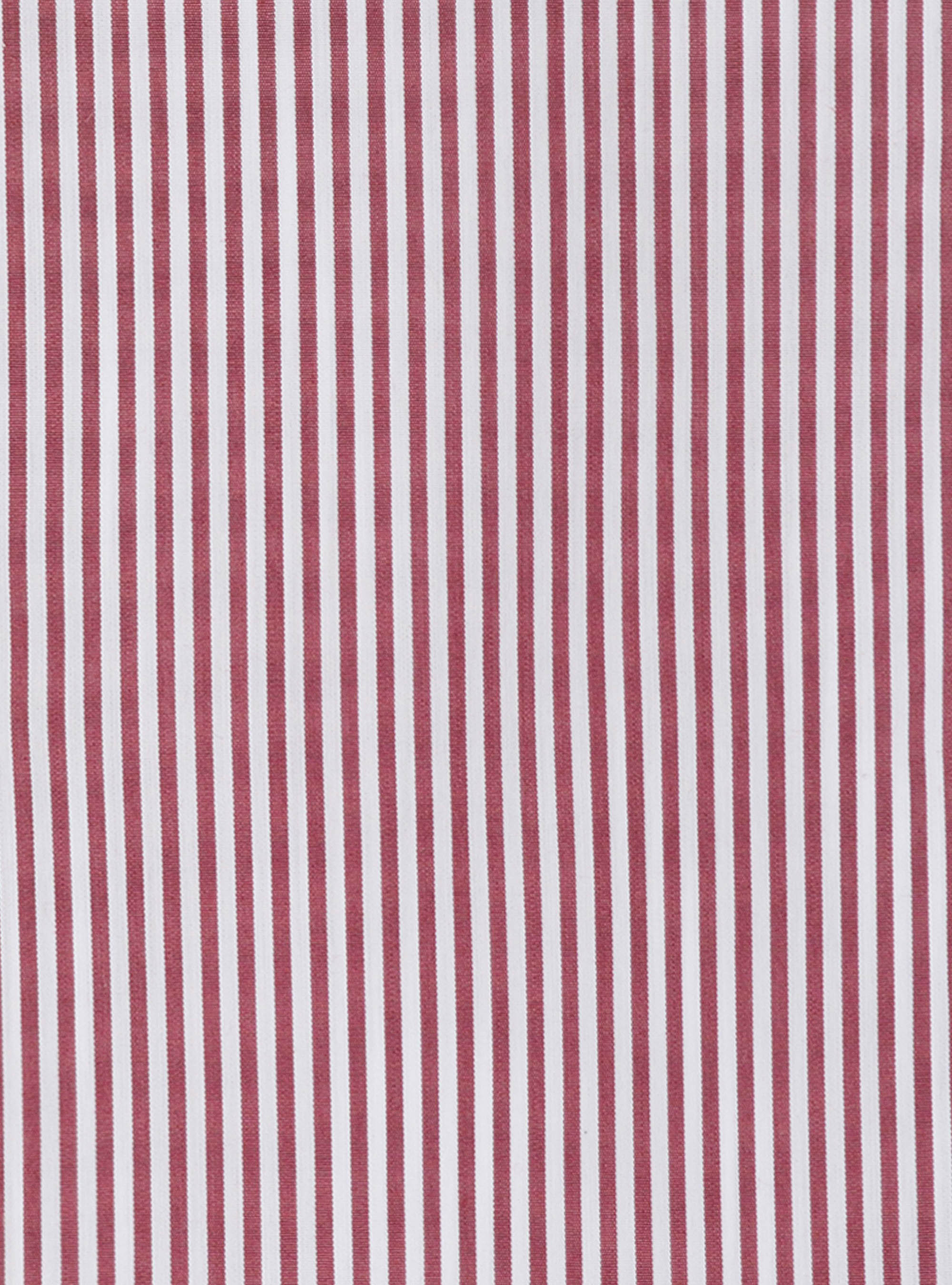 Semi-open french collar shirt in striped stretch cotton poplin, RED