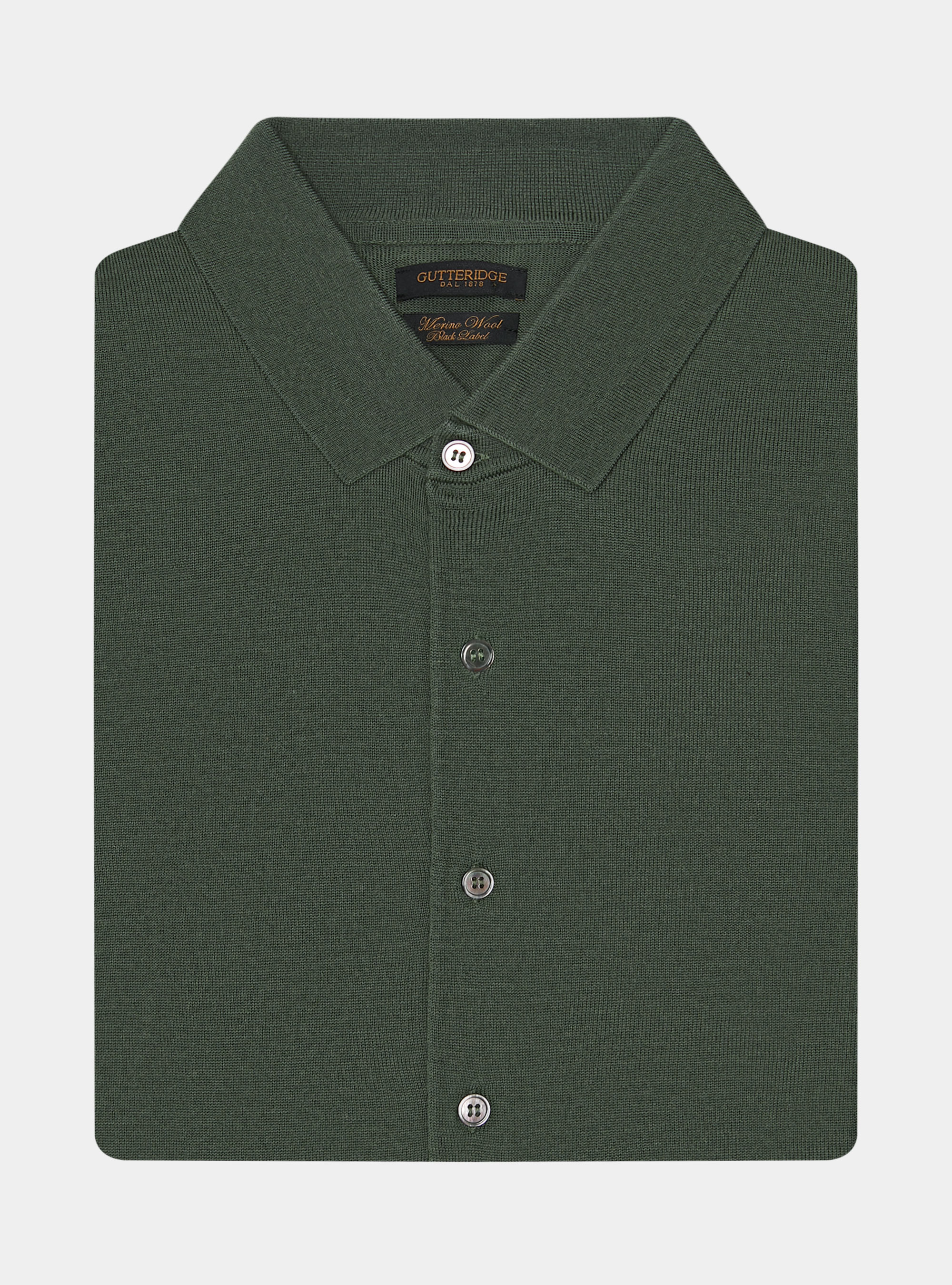 Camicia in maglia in pura lana merino extrafine, MILITARE 0609C