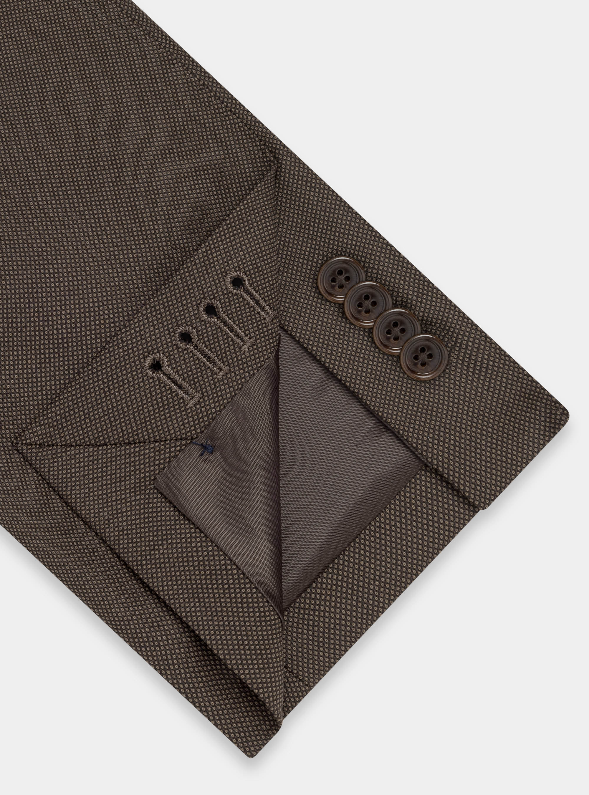 Giacca occhio di pernice in pura lana, MARRONE