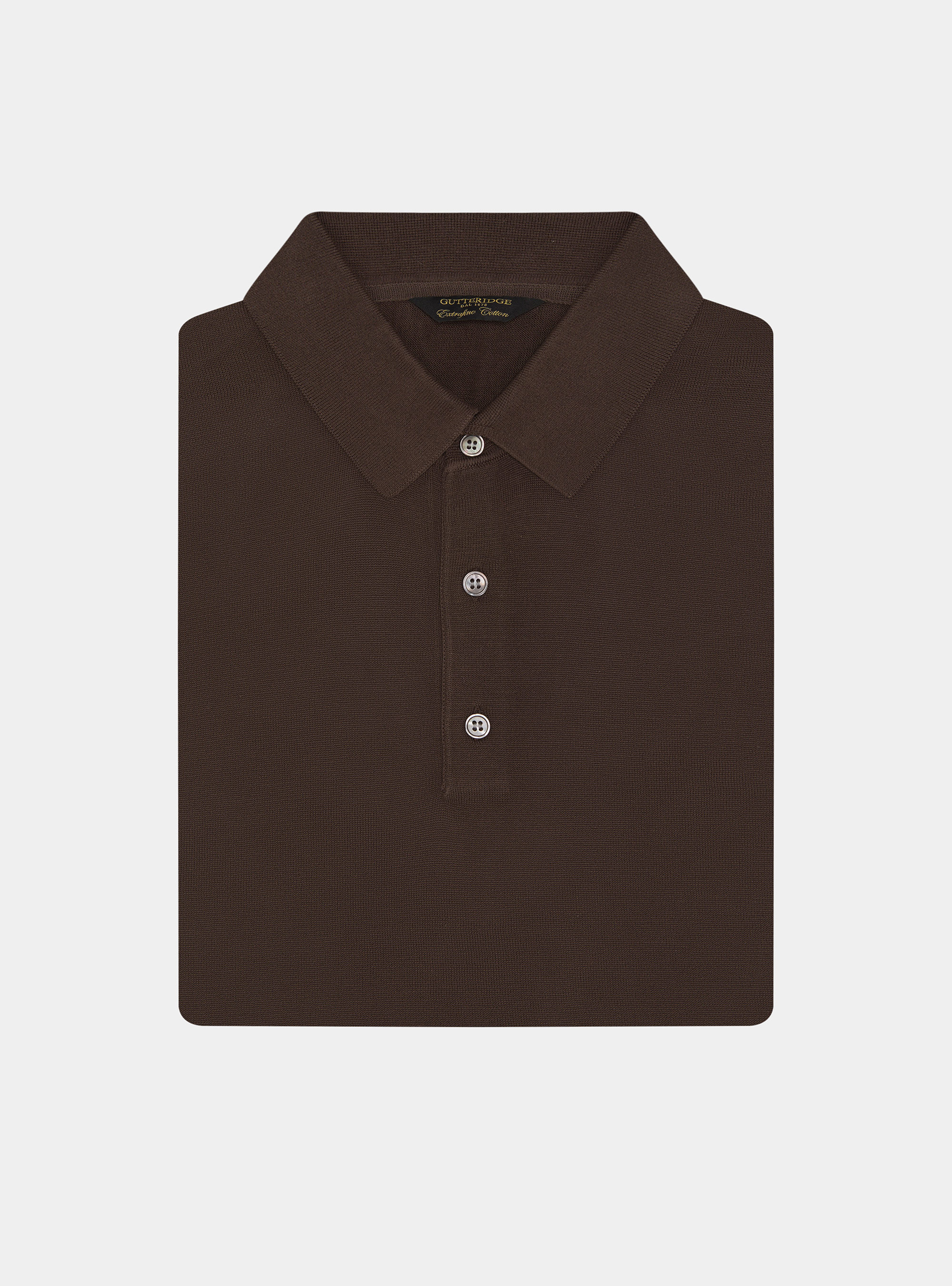 Polo in maglia in cotone m/c, BROWN