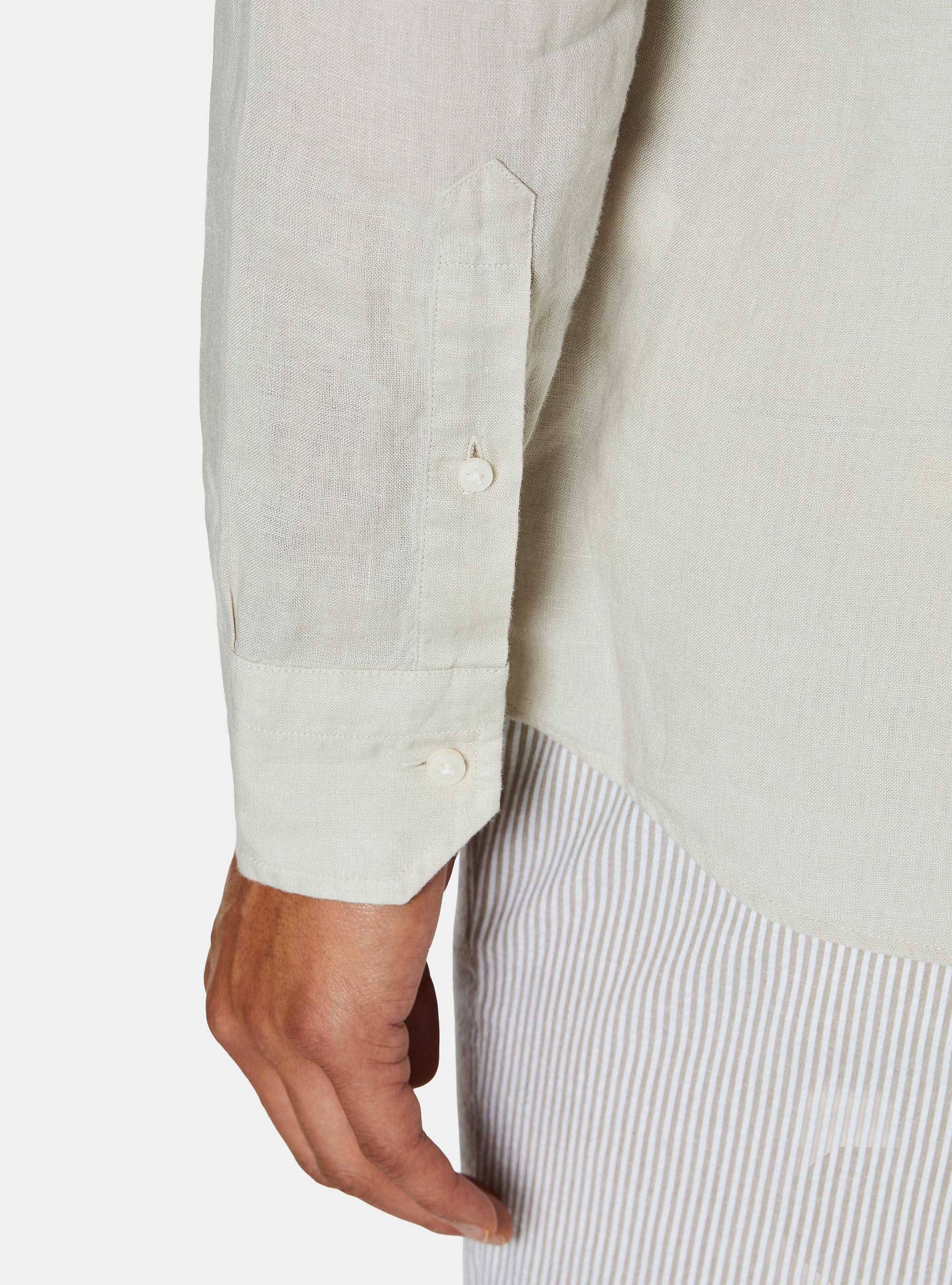 Camicia in puro lino, ECRU 0536C