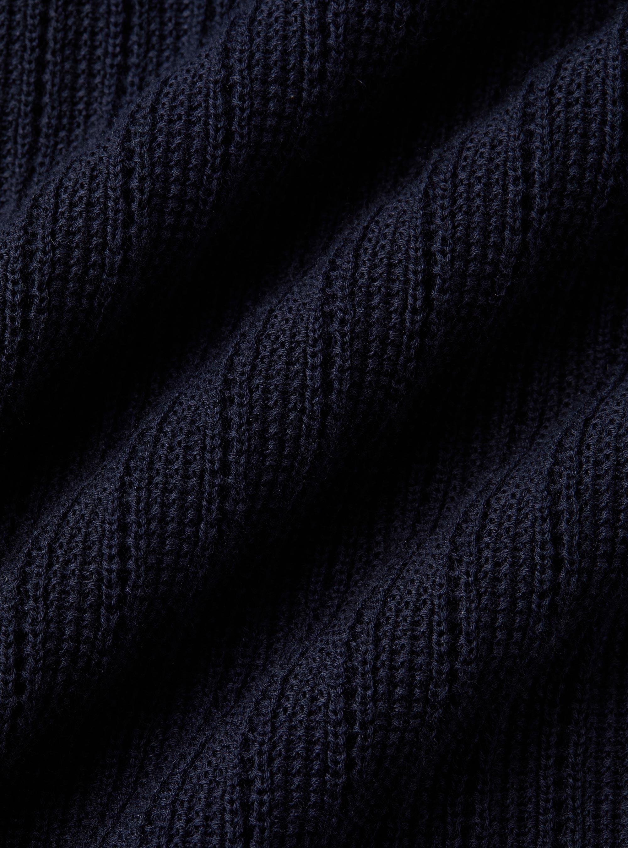 Polo in maglia traforata senza bottoni in cotone extrafine, BLU NAVY