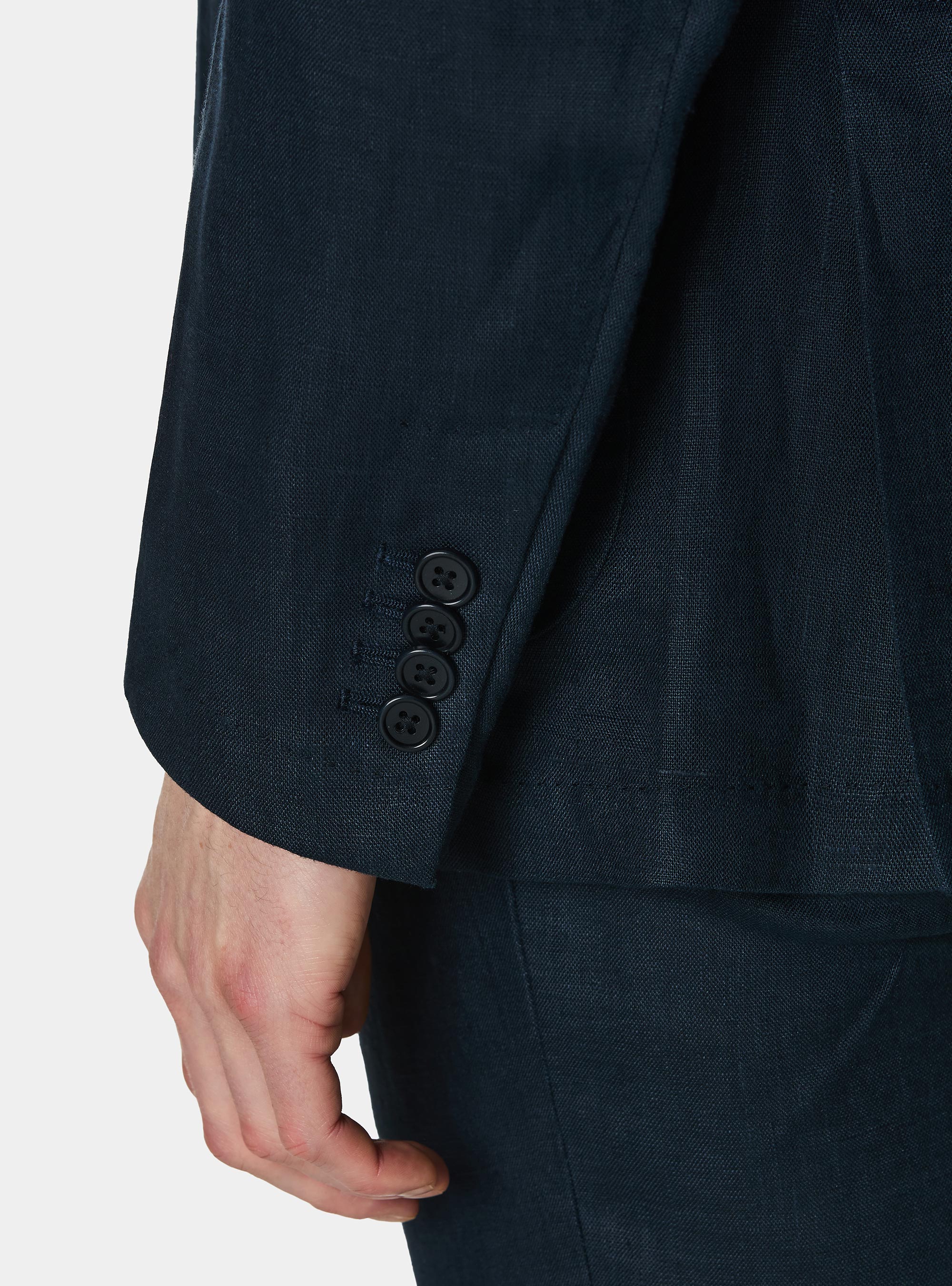 Pure linen suit blazer, NAVY BLUE