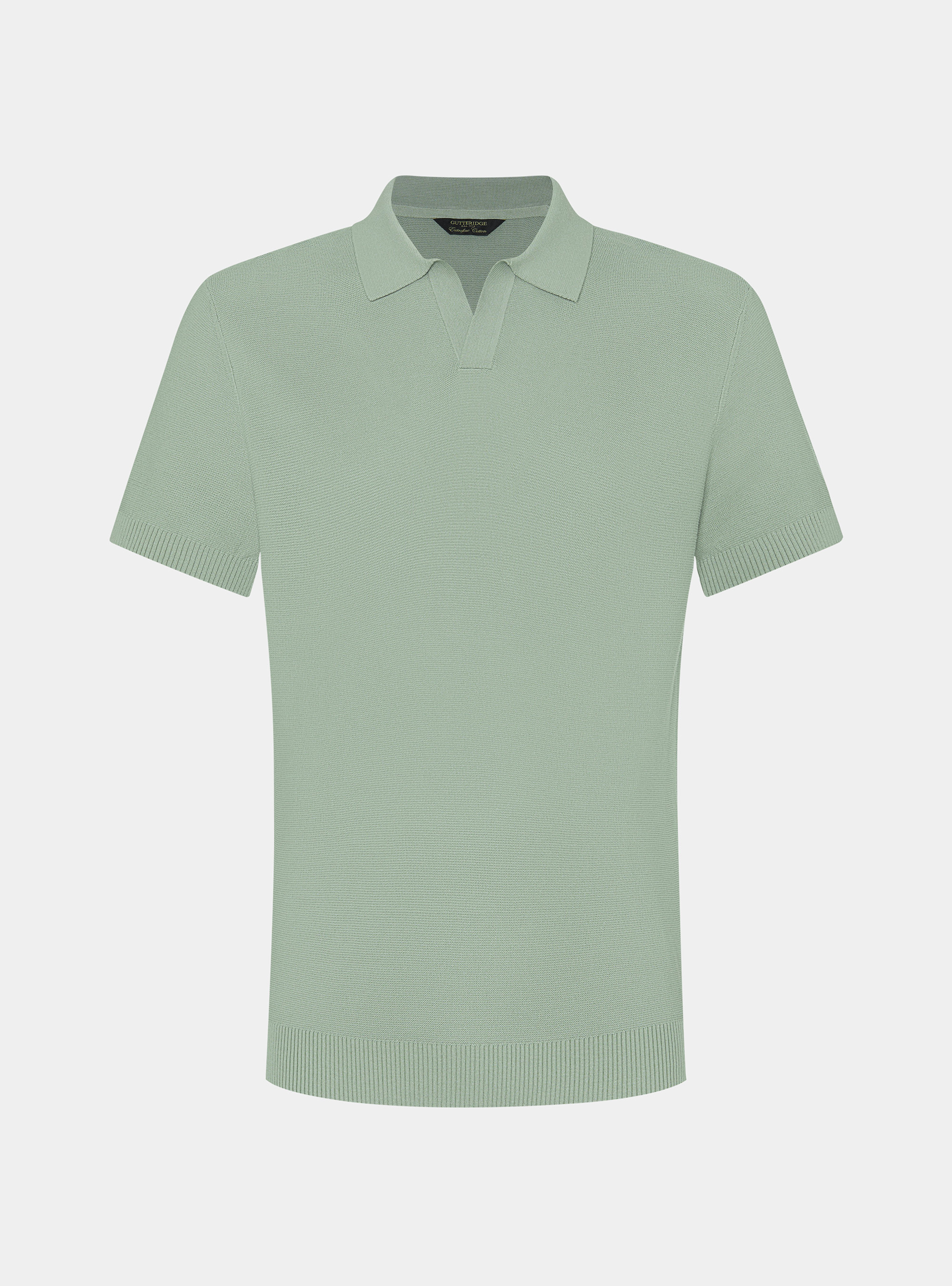 Knitted links polo shirt in extra-fine cotton, SALVIA 0602C