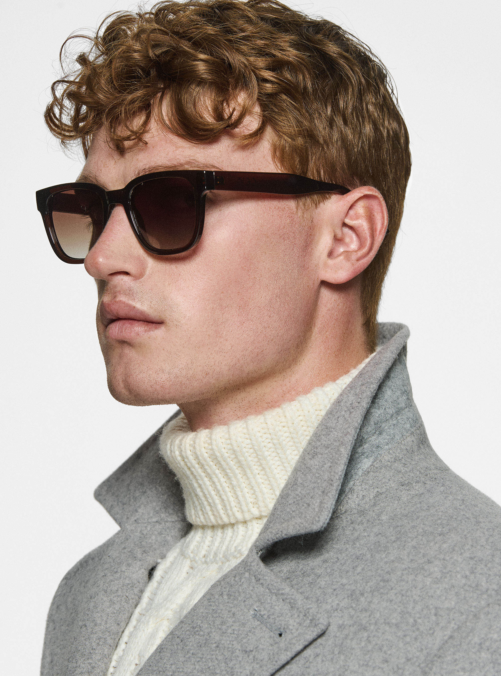 Cappotto doppiopetto in pura lana, GRIGIO CHIARO MELANGE