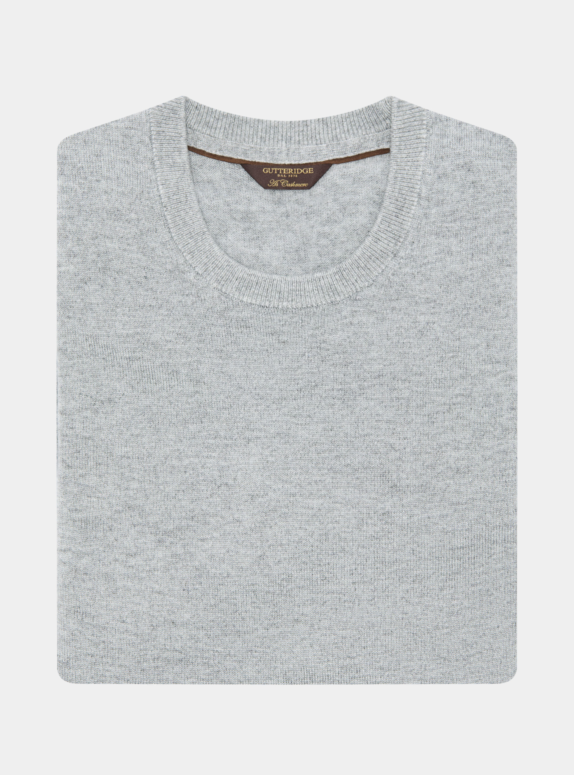 Girocollo in maglia in lana poliammide cashmere, LIGHT GREY MELANGE