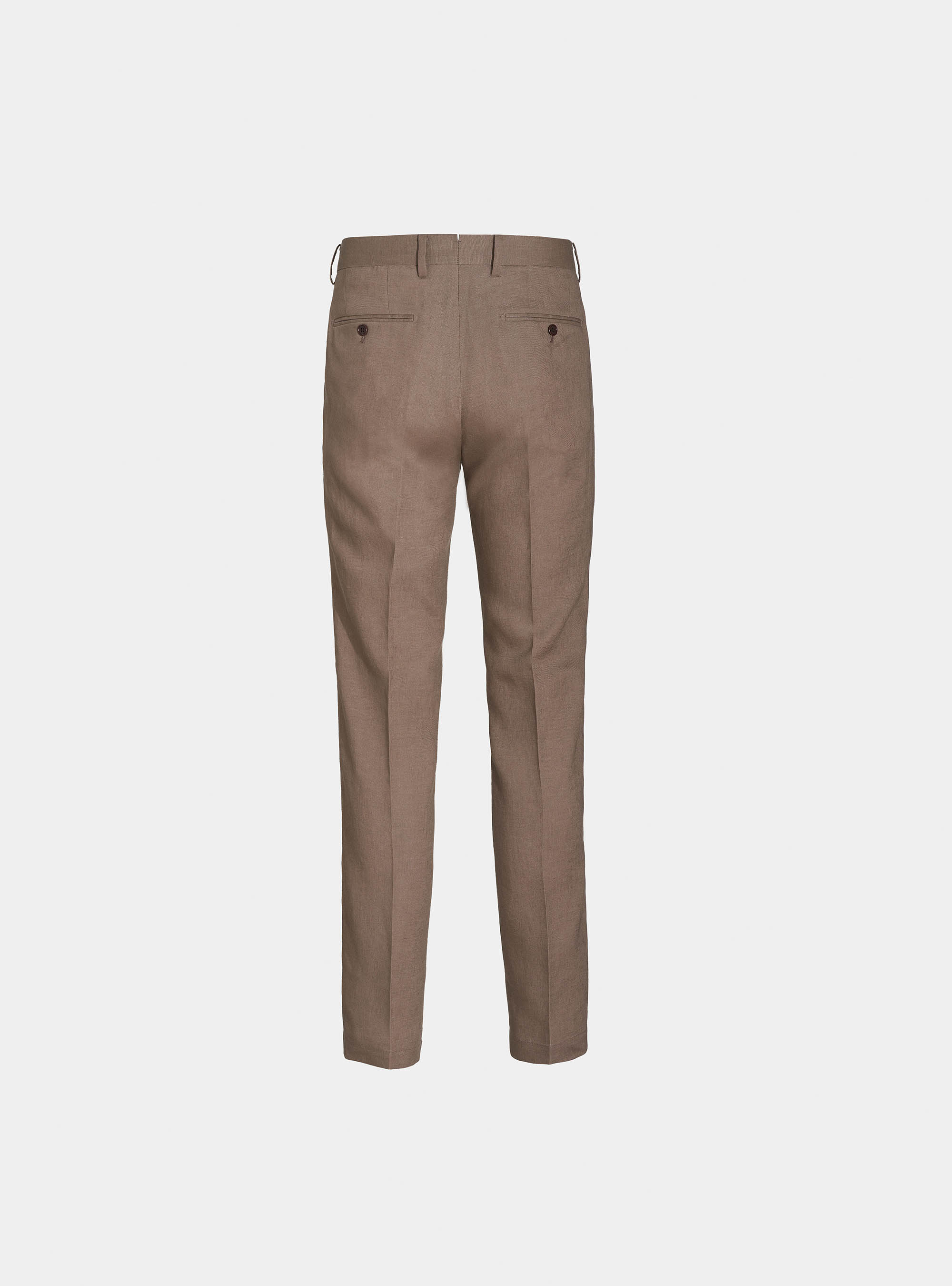 Pantaloni per abito in puro lino, FANGO