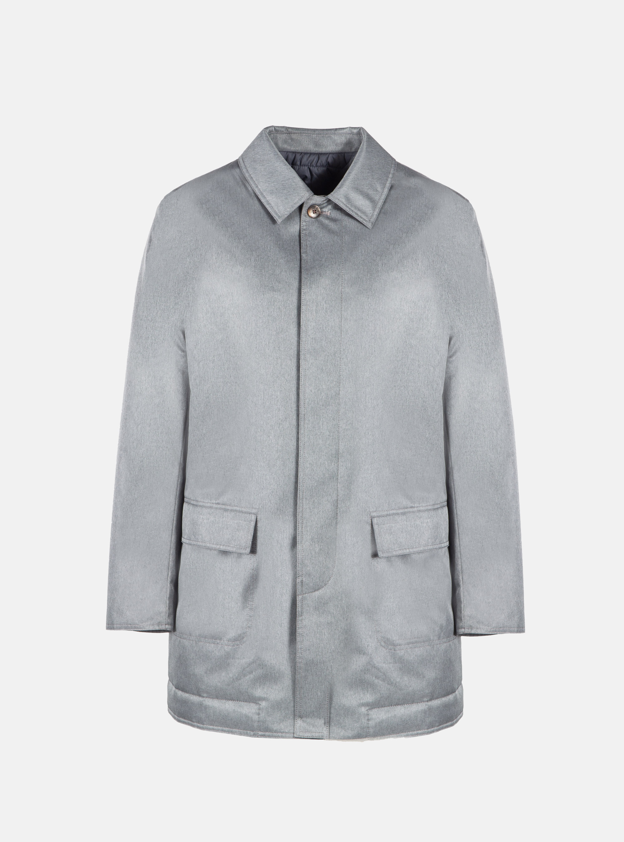 Impermeabile imbottito con colletto, ASFALTO