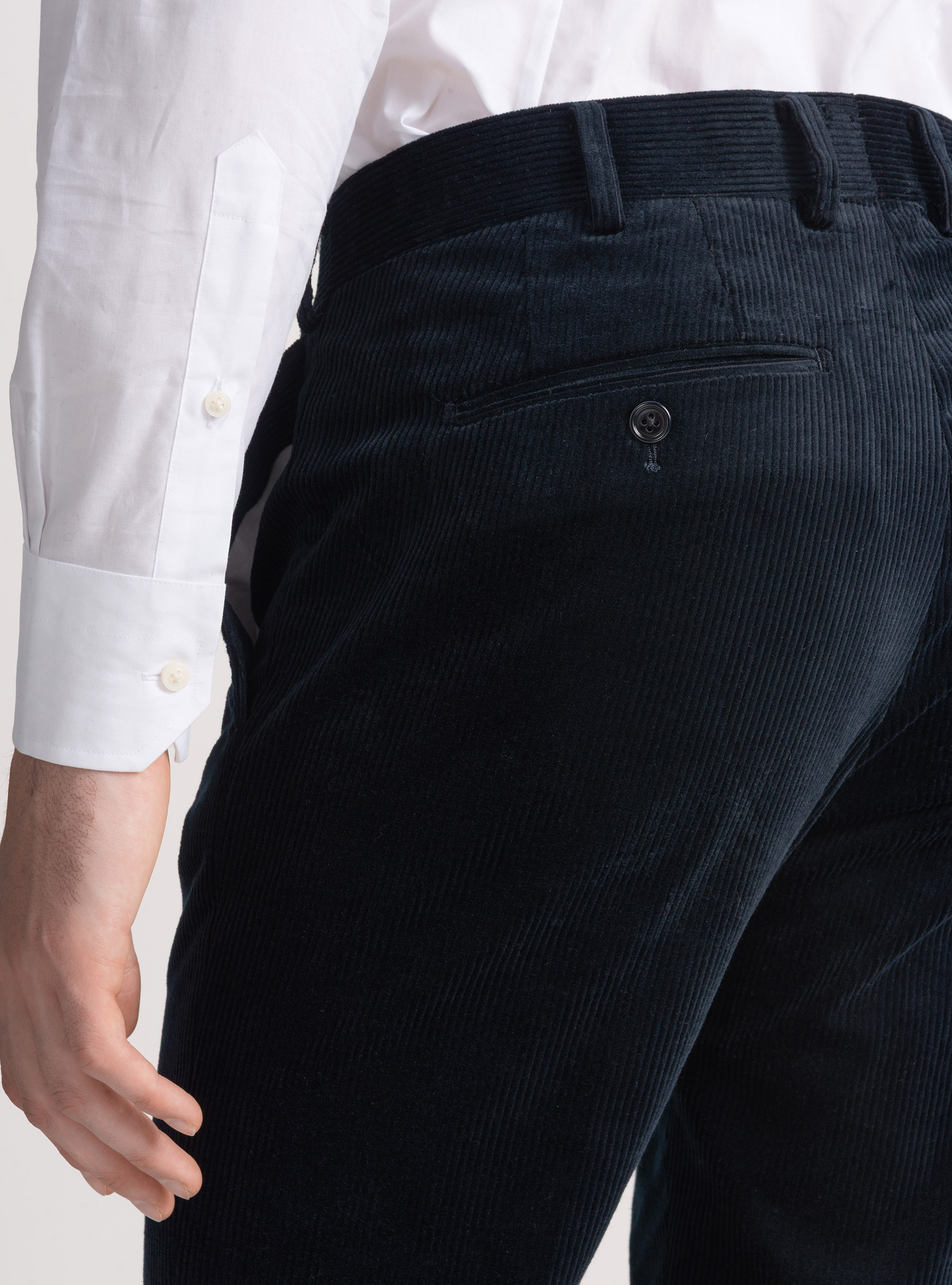 Duca Visconti di Modrone Stretch-Hose aus Samt, NAVY 0218C