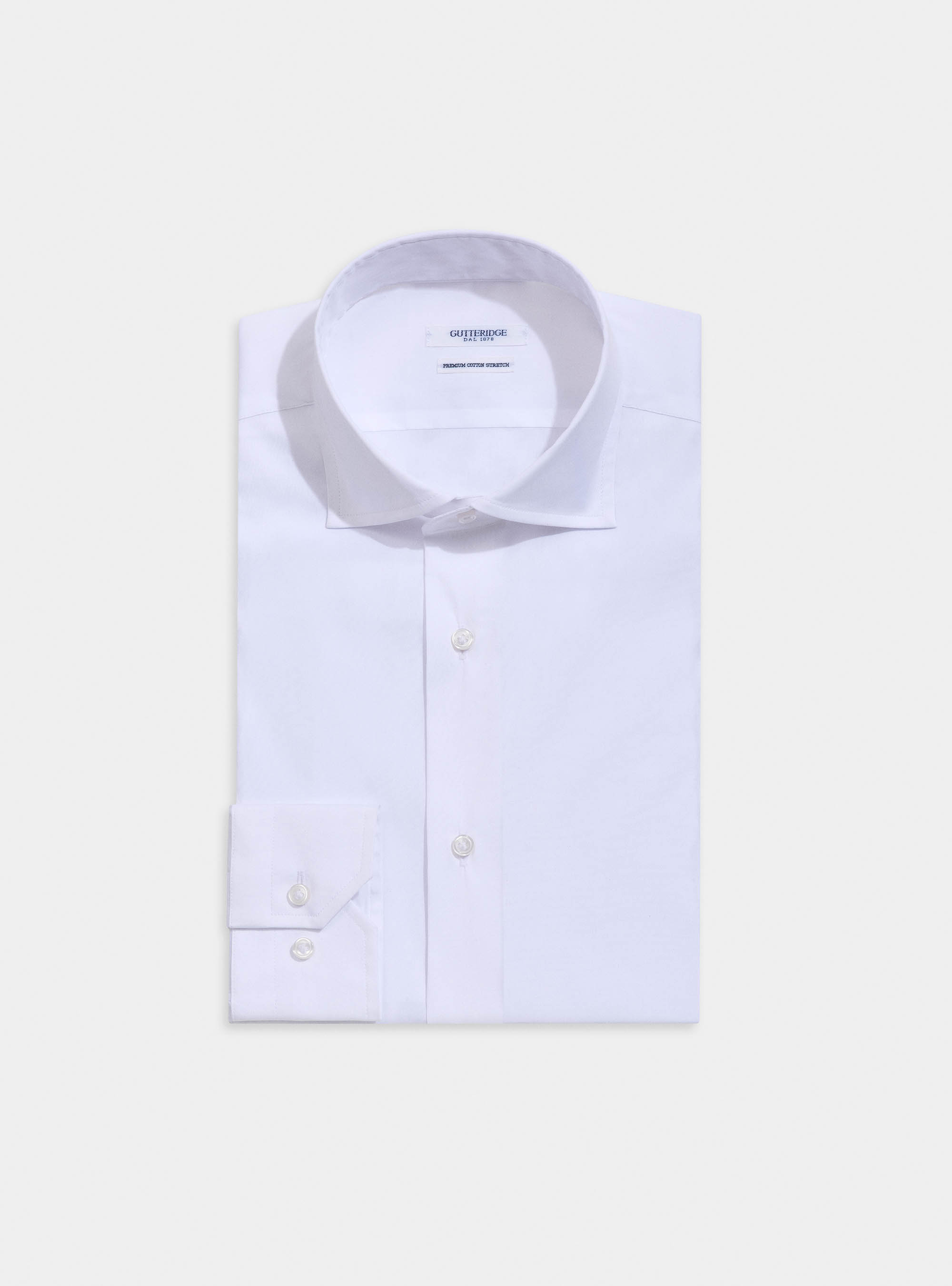 Super slim Fit Hemd aus Stretch-Baumwollpopeline, BIANCO 0099C