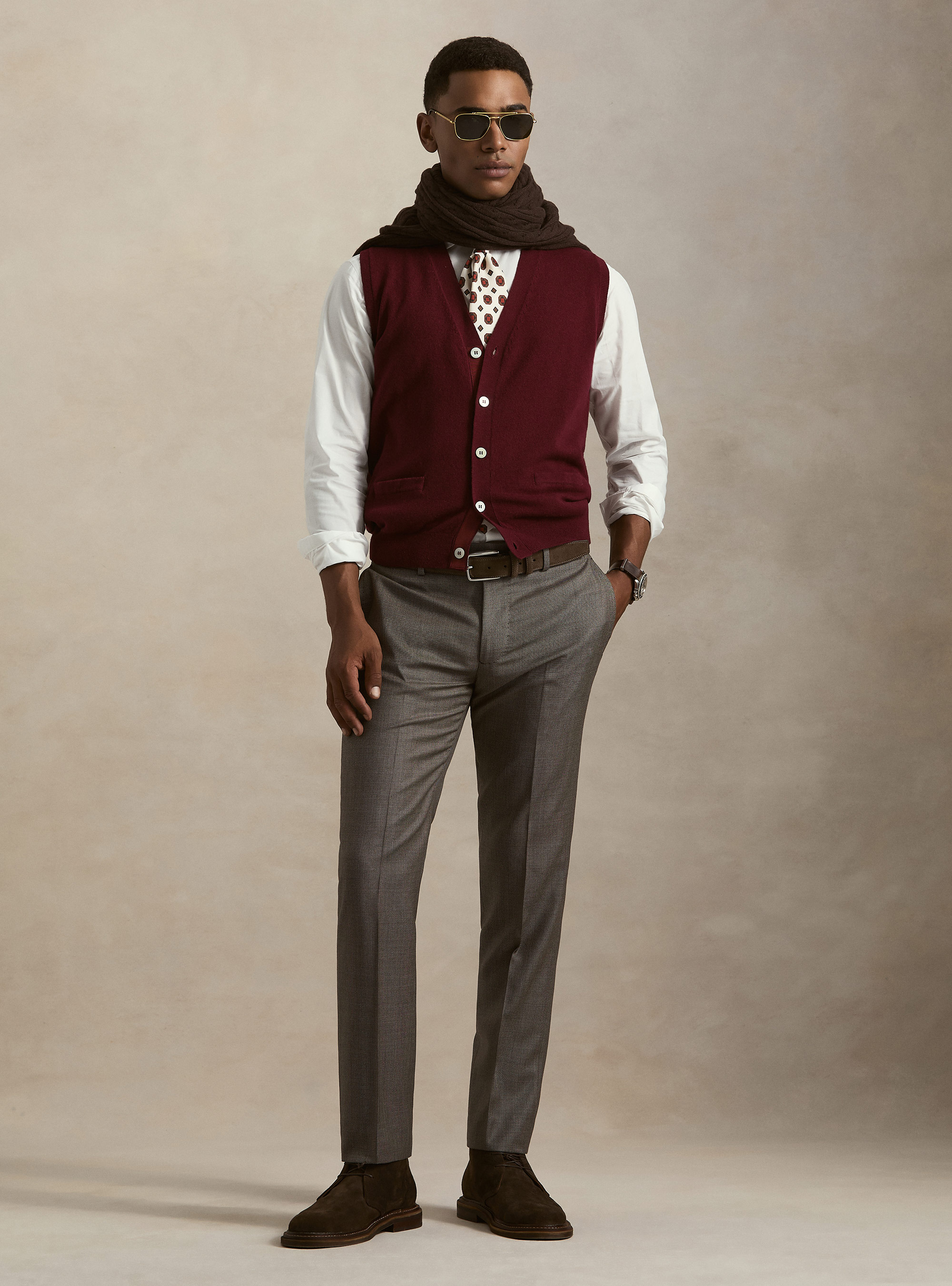 Lambswool and cashmere knit vest, VINACCIA 0401C