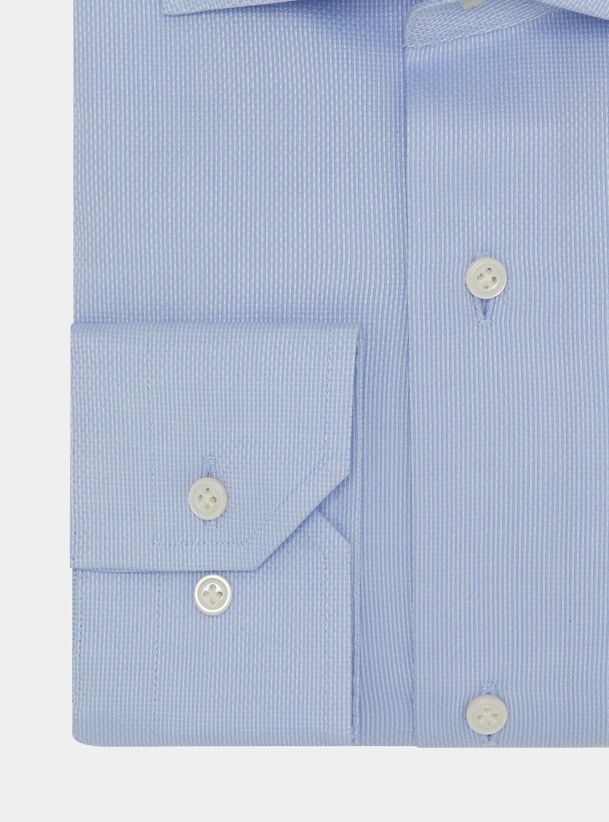 Camicia in cotone operato, AZZURRO