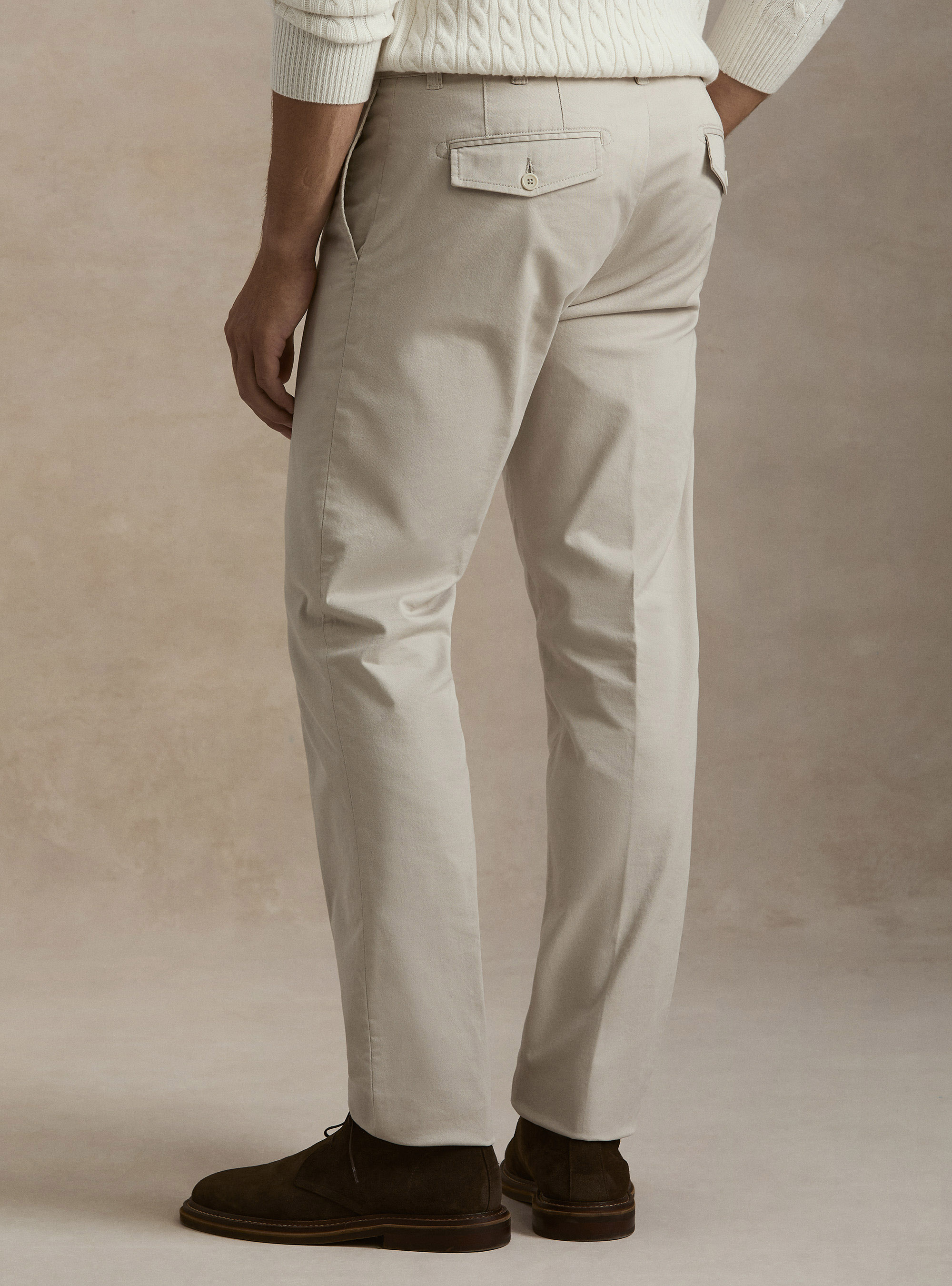 Slack slim fit in twill stretch, ECRU 0536C