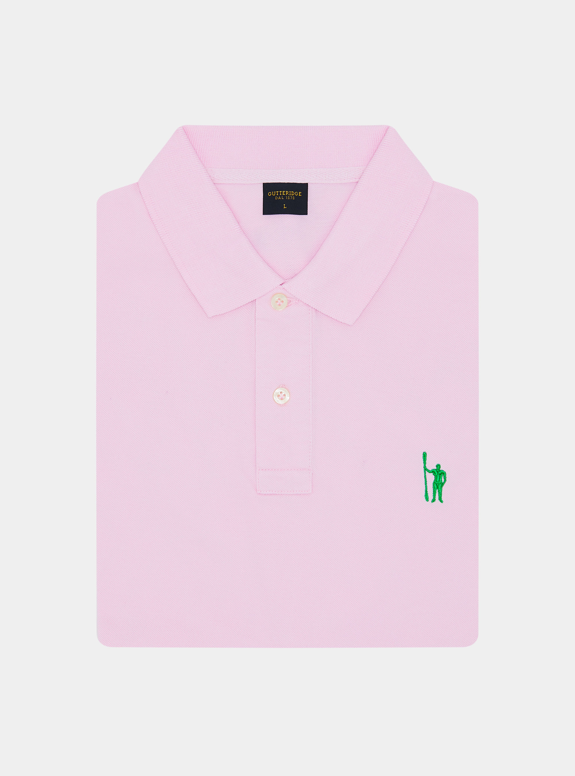 Polo in piquet con ricamo, ROSA