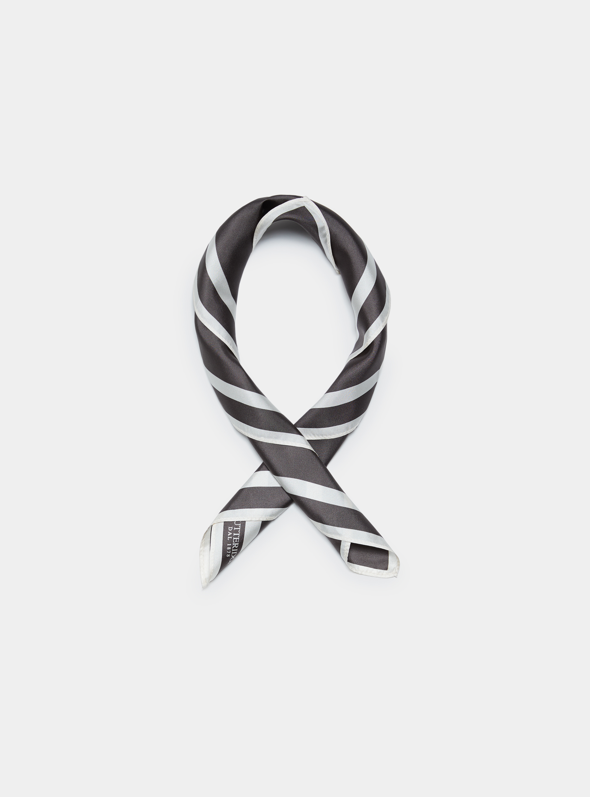 Printed silk foulard, BROWN