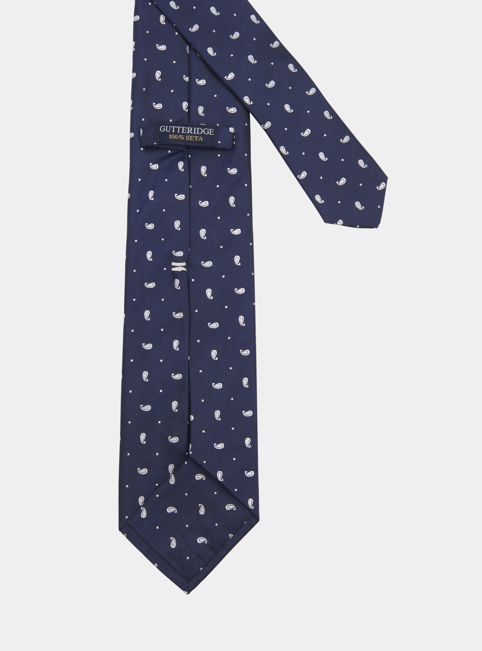 Cravatta paisley in seta, BLU NAVY