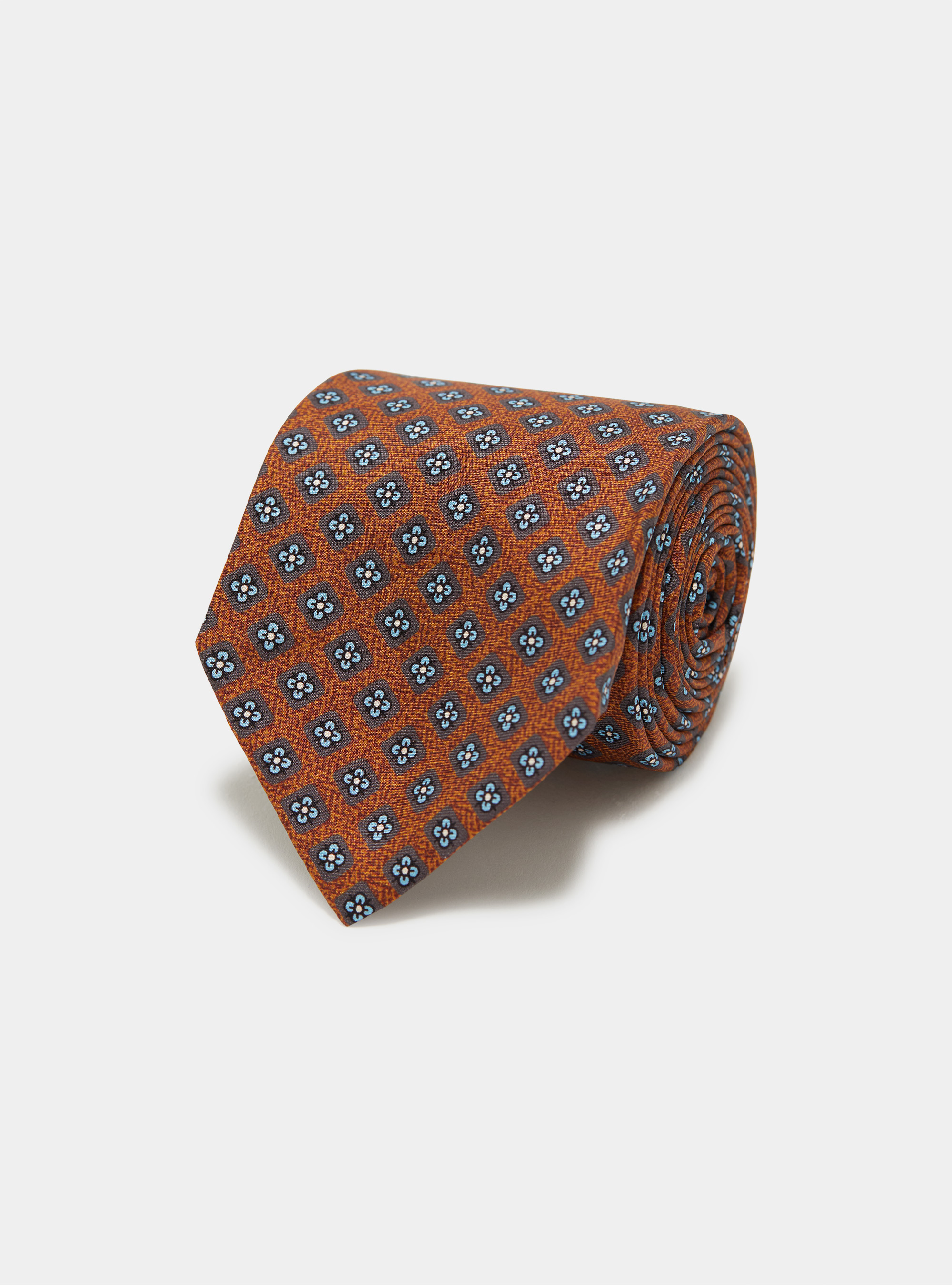 Corbata de seda con micro estampado, ARCILLA