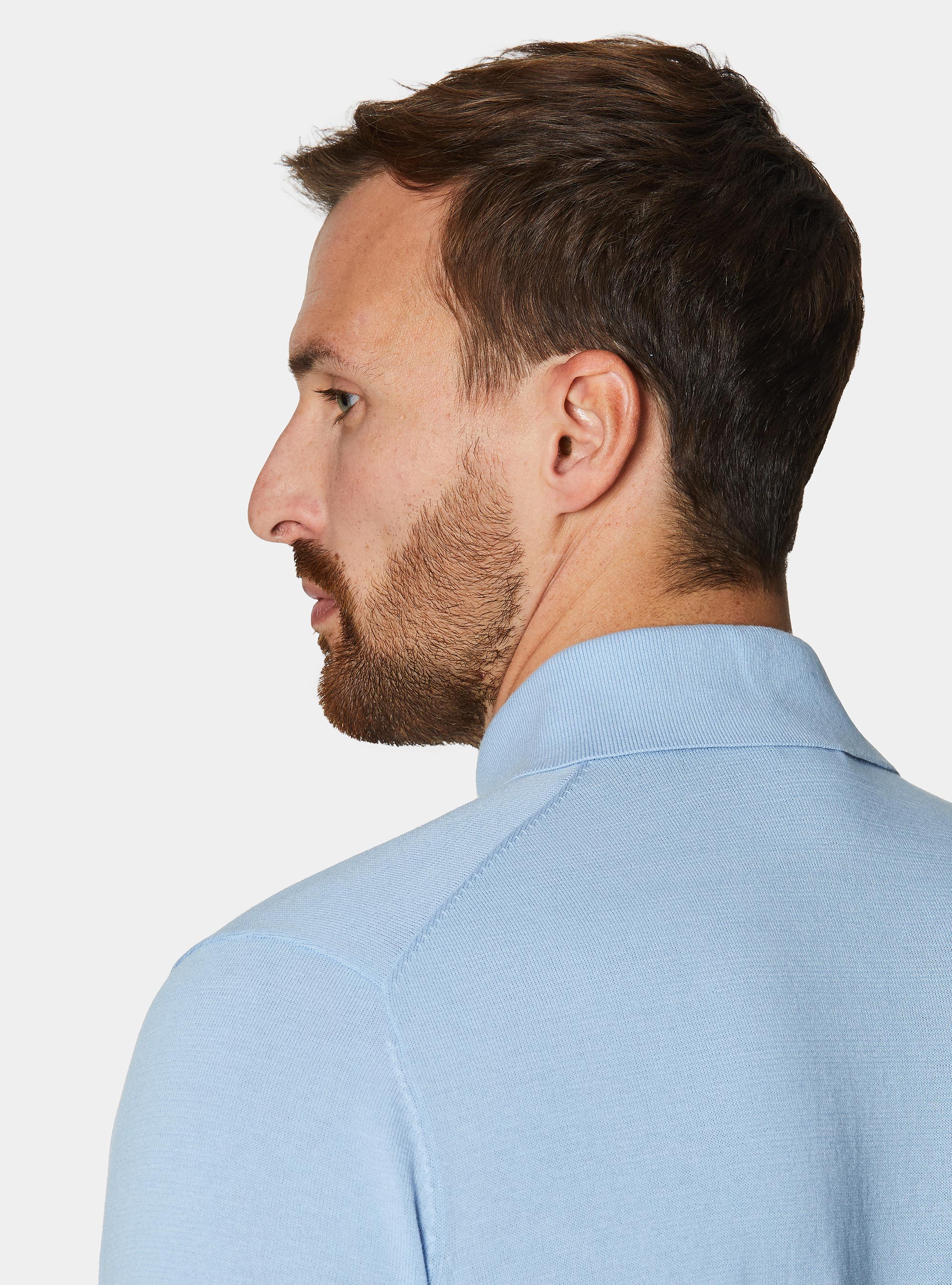 Polo in maglia in cotone m/c, 0266C AZZURRO