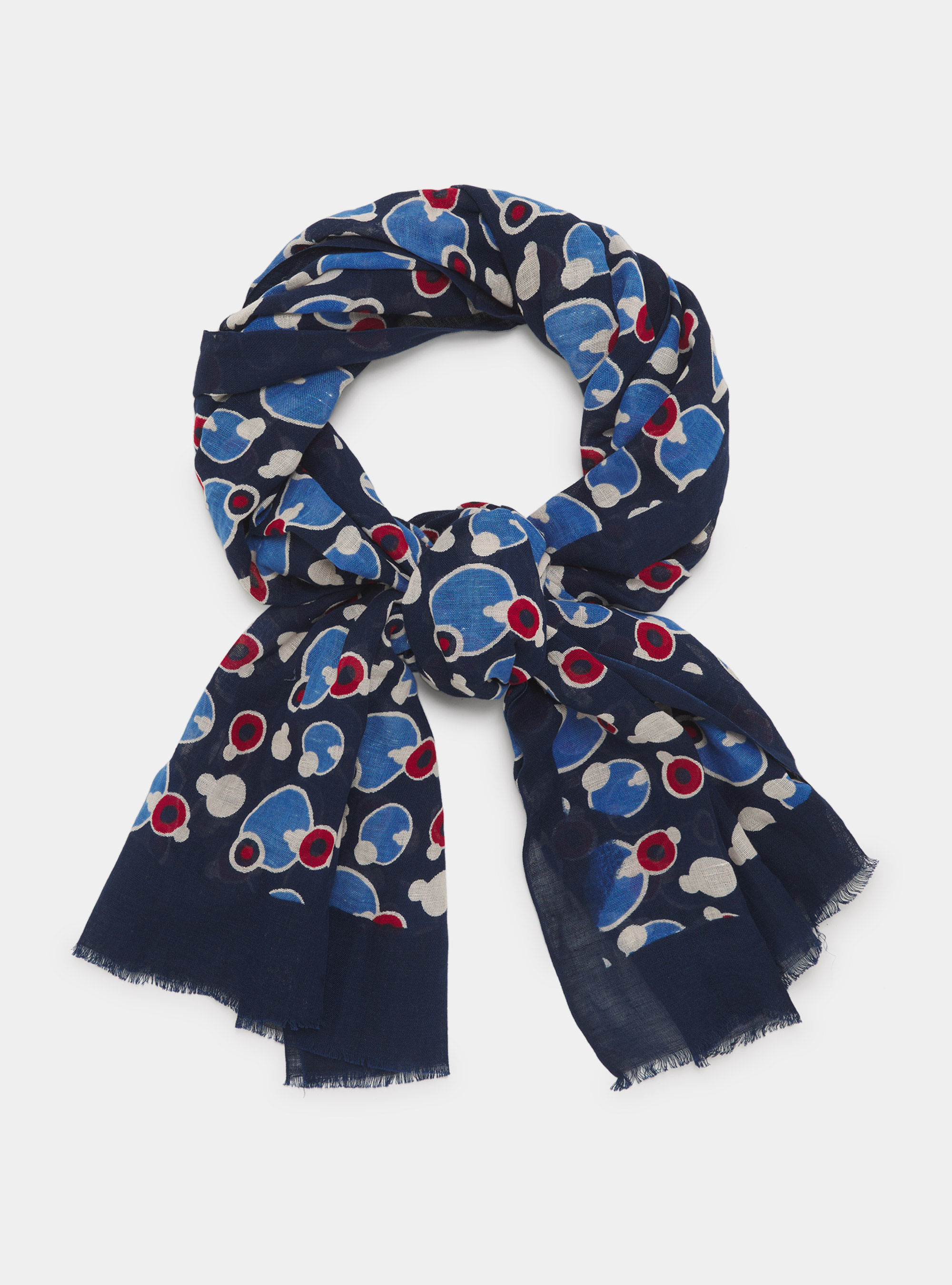 Sciarpa in cotone fantasia, BLU