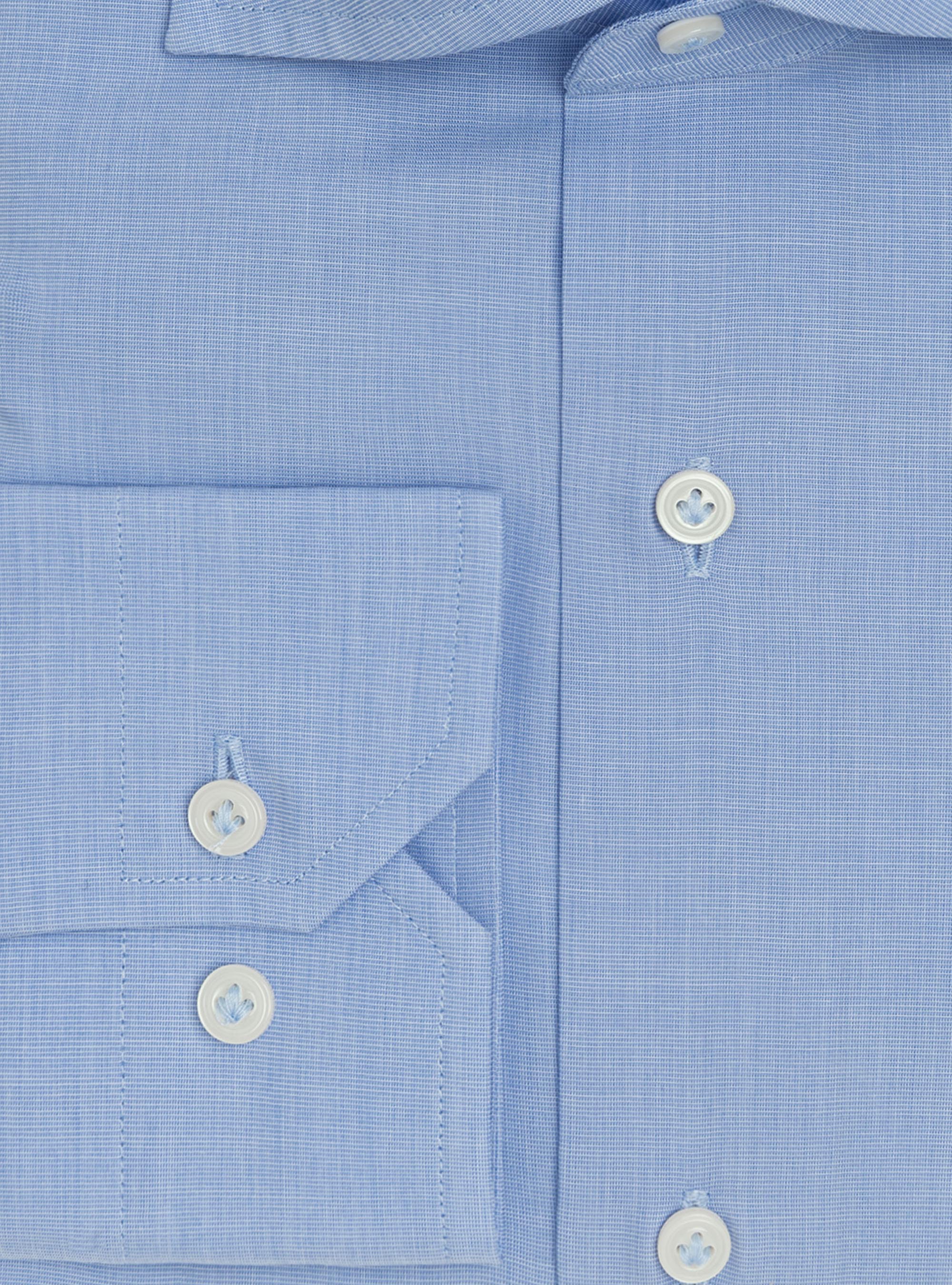 Camisa slim fit fil a fil de algod&oacute;n, CELESTE