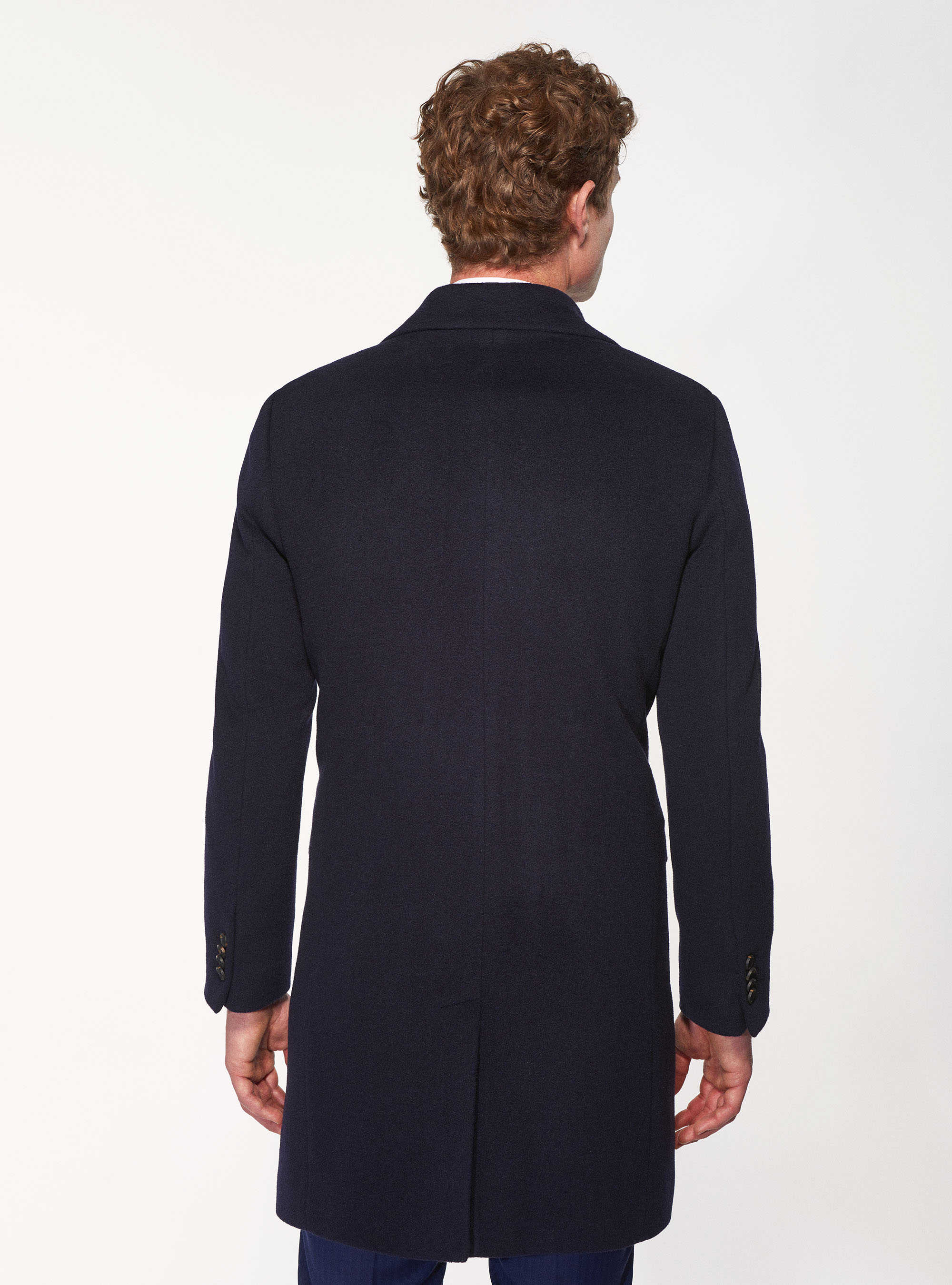 Cappotto monopetto in lana cashmere, BLU NAVY