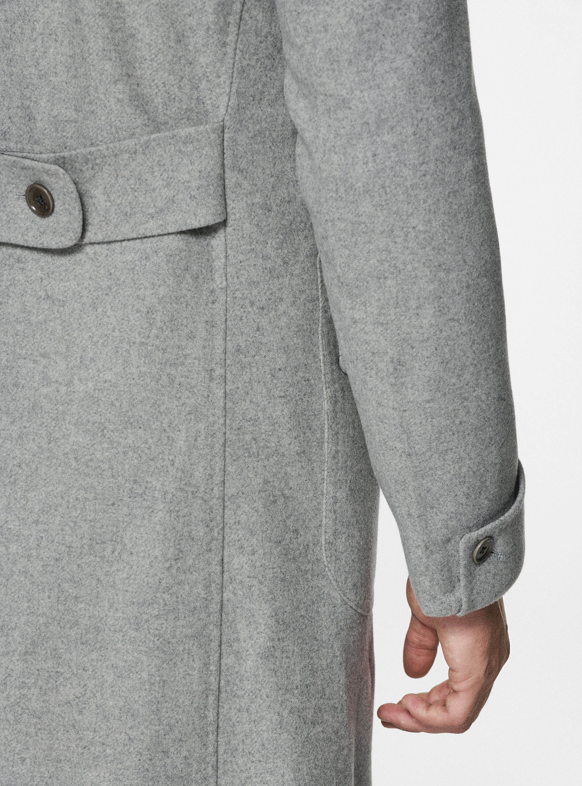 Cappotto doppiopetto in pura lana, GRIGIO CHIARO MELANGE