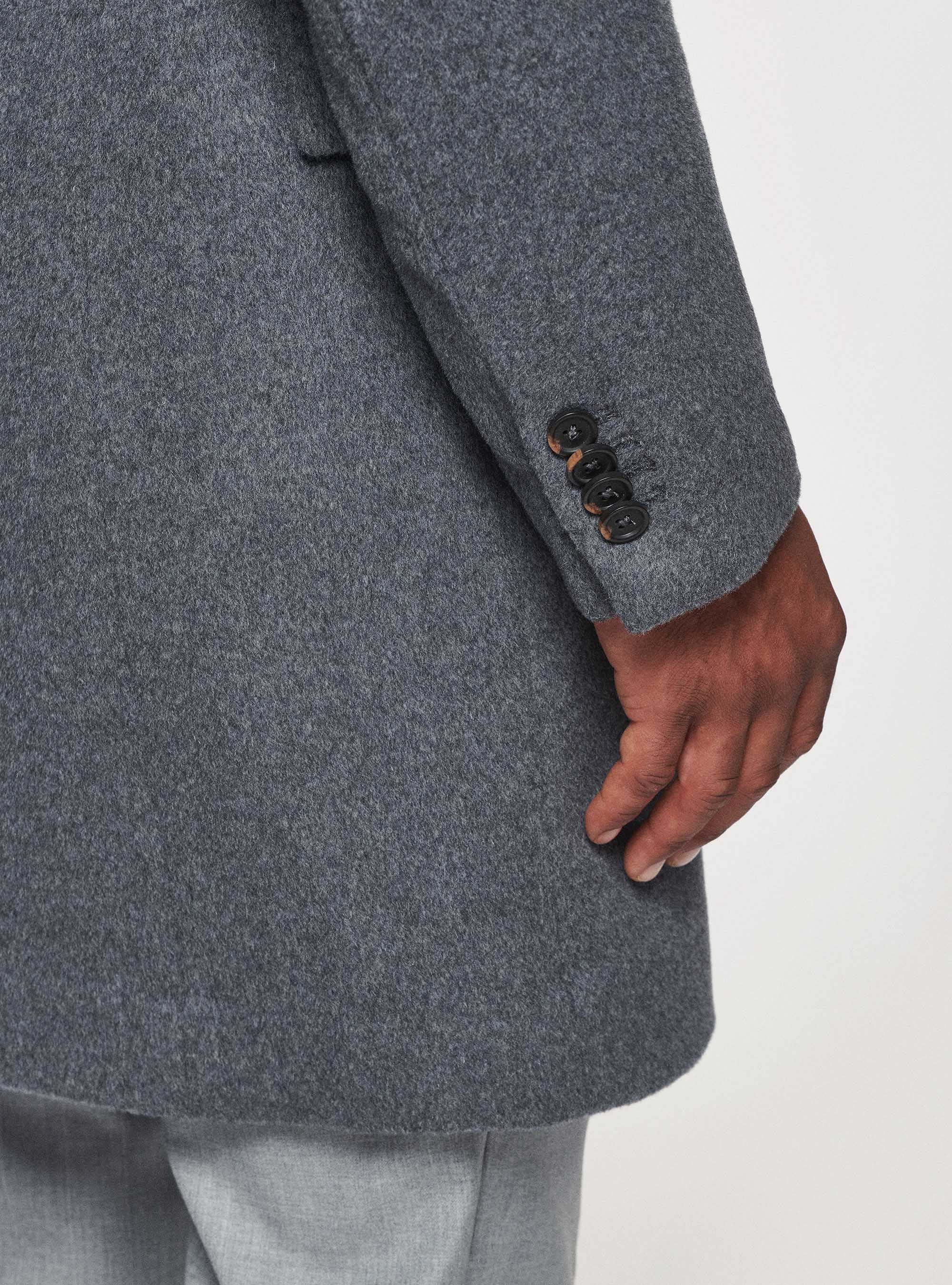 Cappotto monopetto in lana e cashmere, ASFALTO