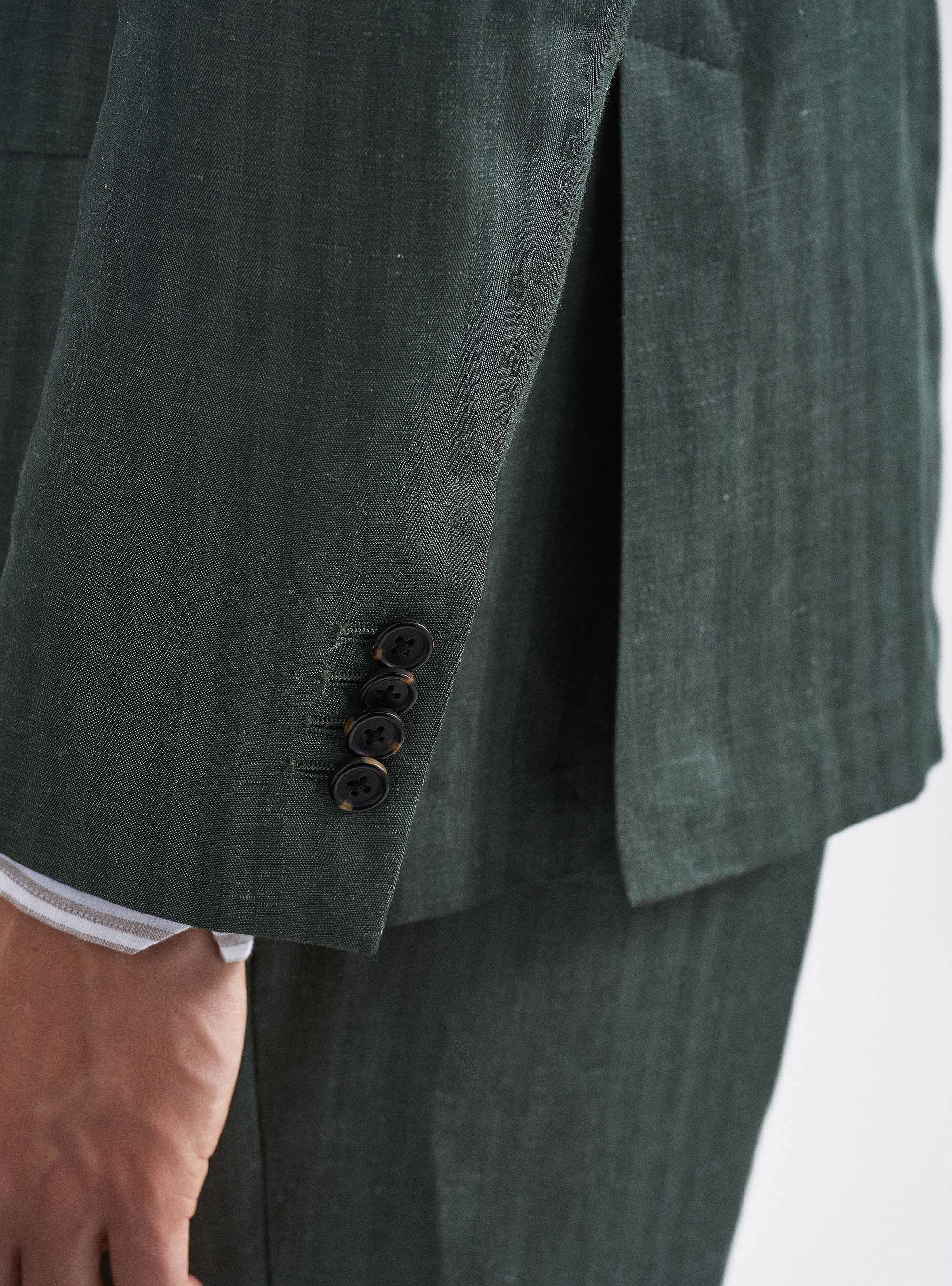 Giacca per abito in misto lino, 0609C MILITARE