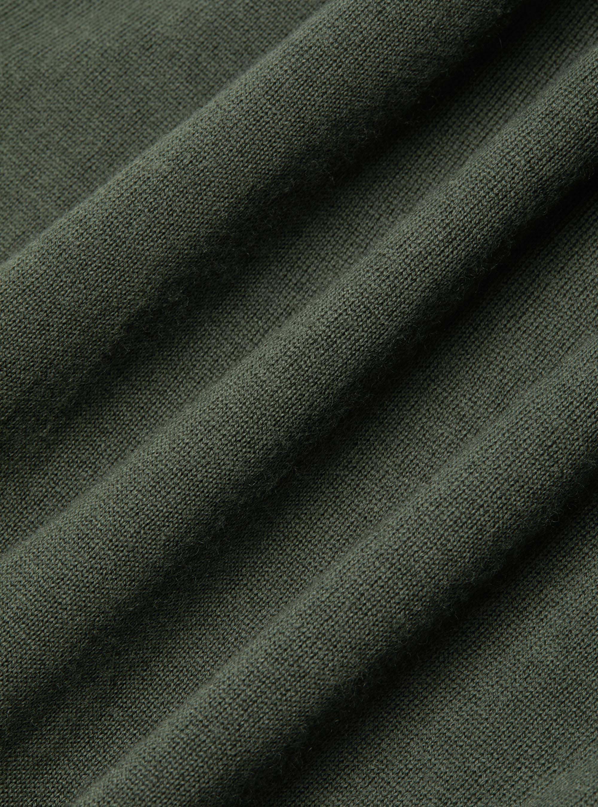 Camicia in maglia in pura lana merino extrafine, MILITARE 0609C