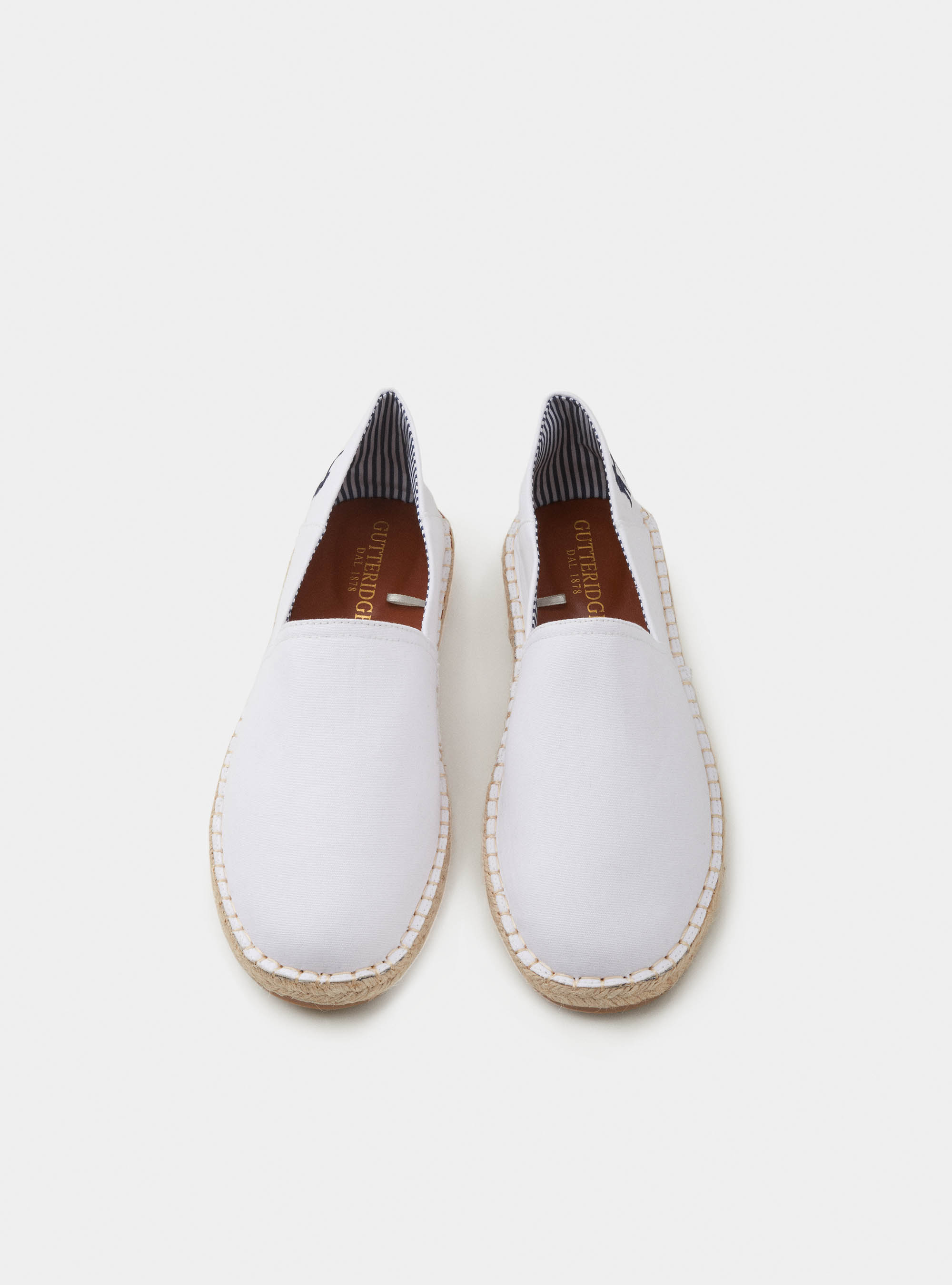Espadrillas in canvas con logo, BIANCO