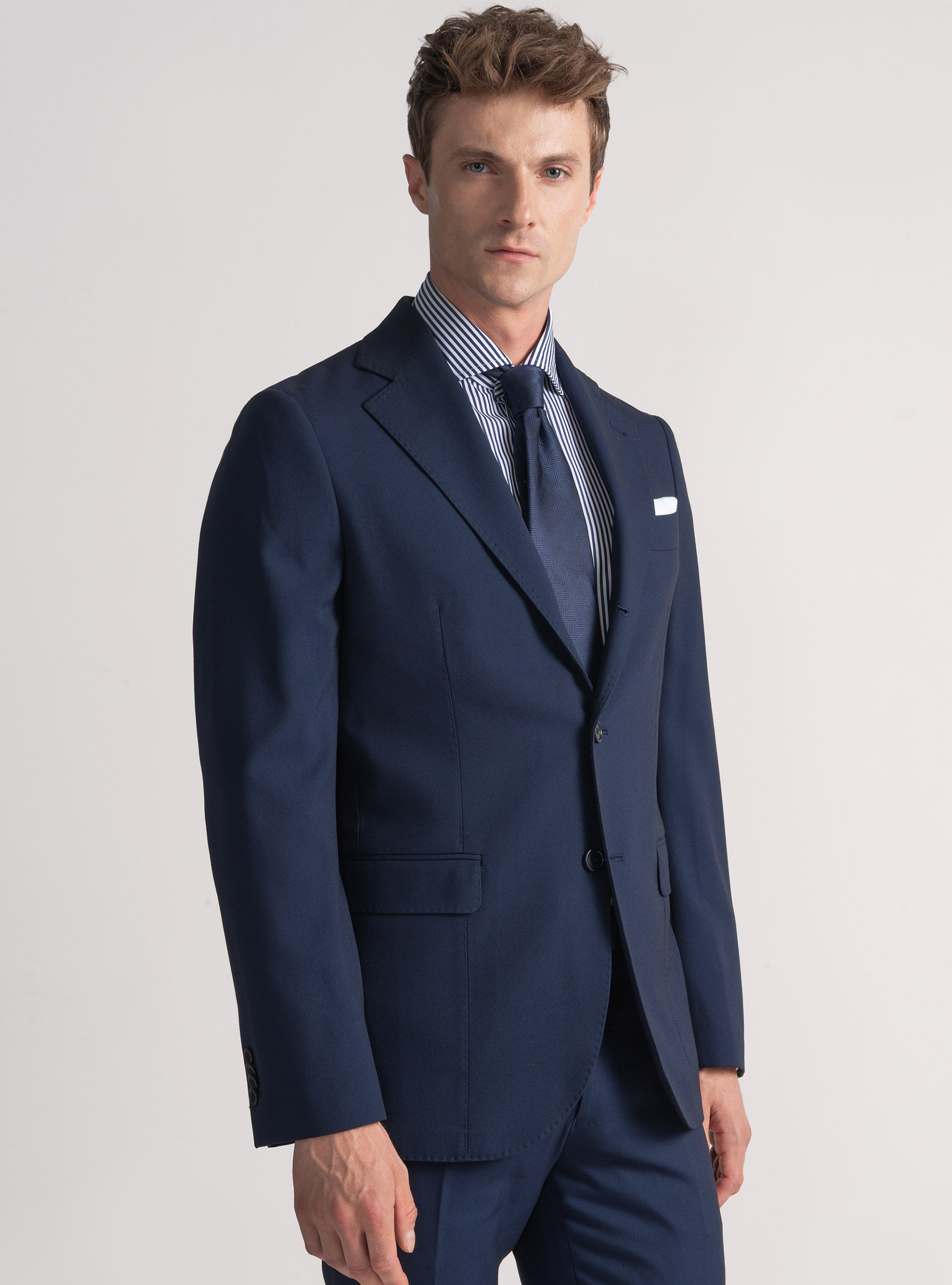 Americana de traje ojo de perdiz, AZUL MARINO