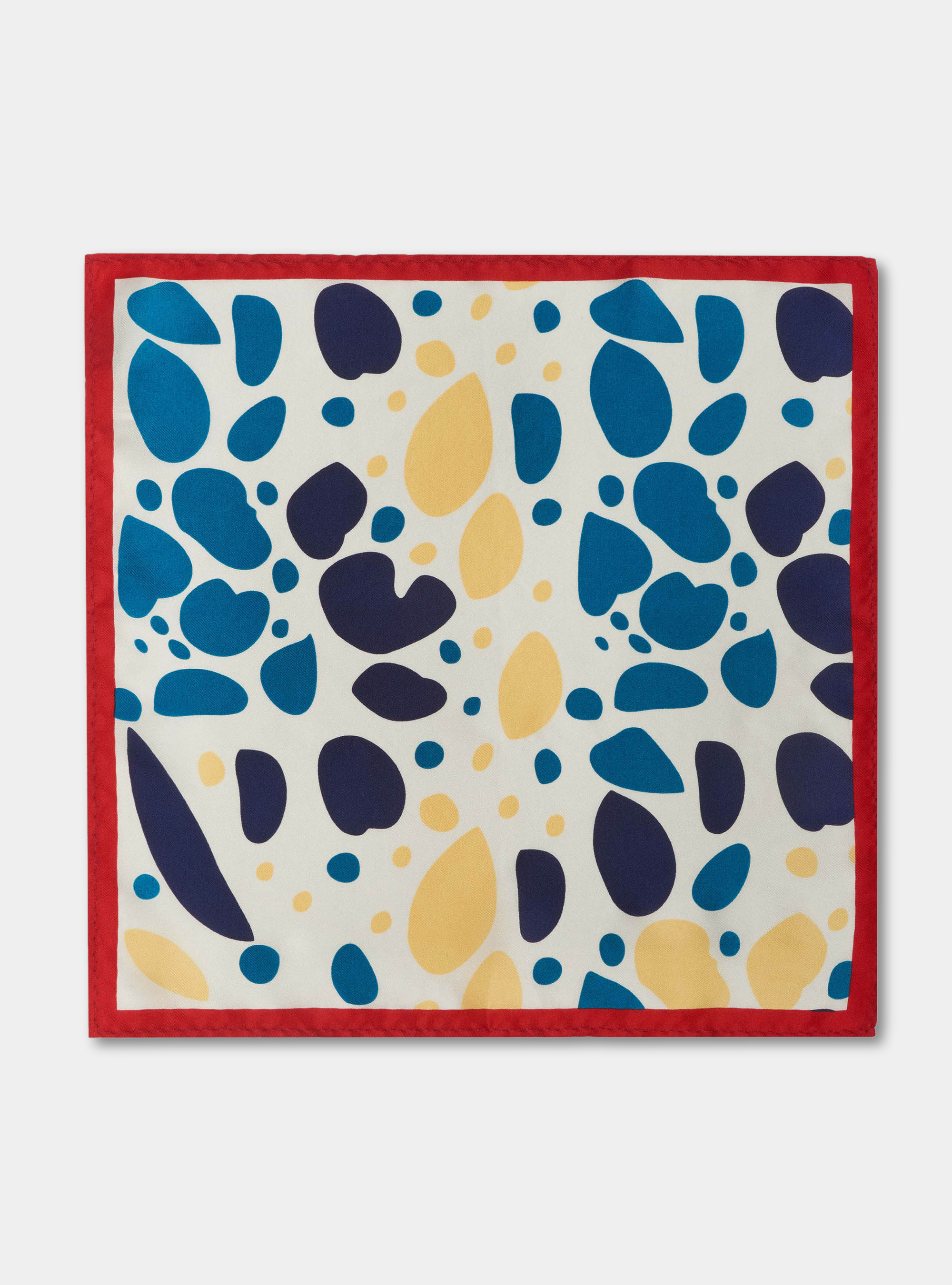 Pochette macro fantasia in seta stampata., ROSSO 0300C