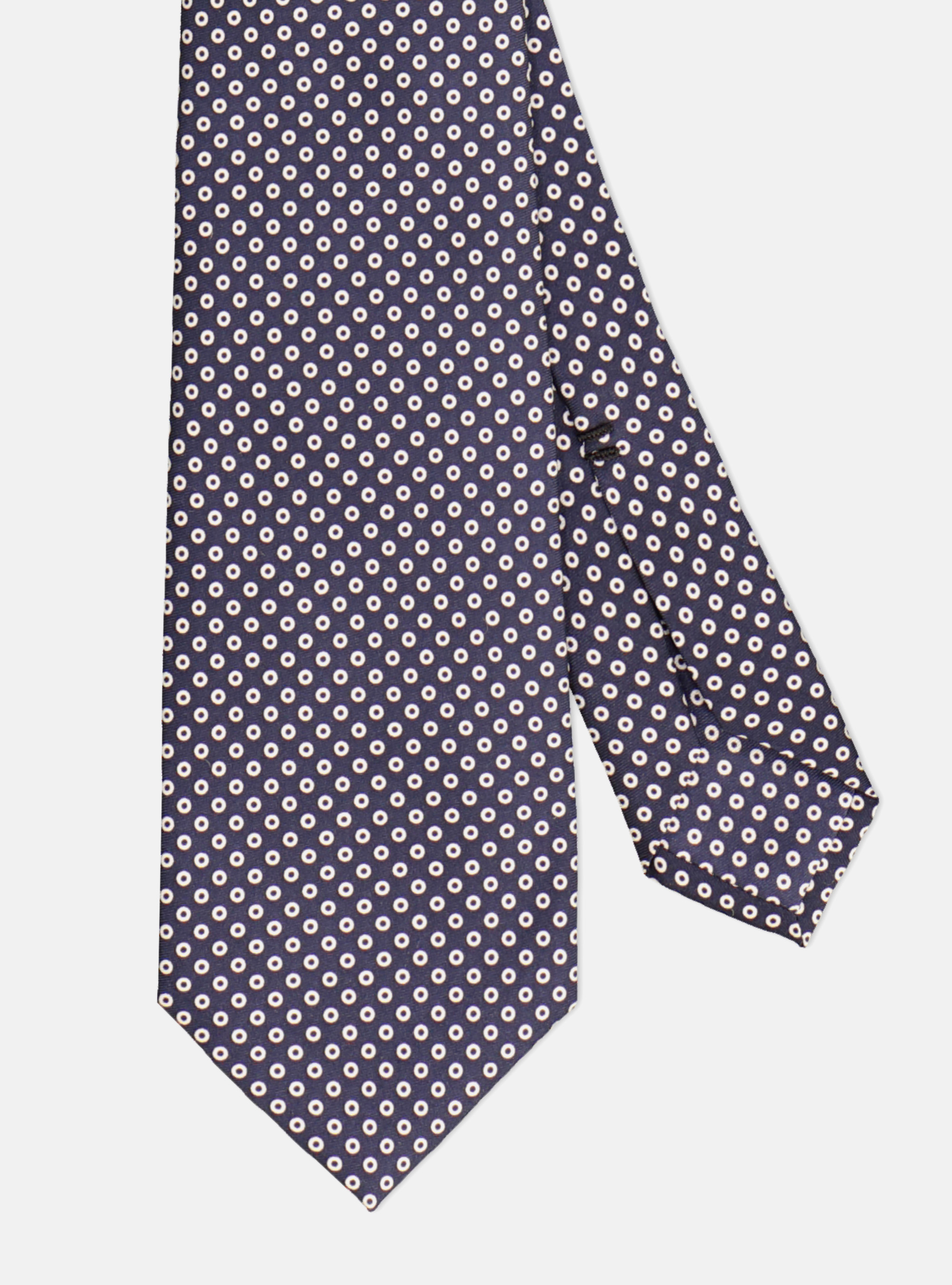 Cravatta 5 pieghe in seta con disegno a pois, ROSSO/BIANCO