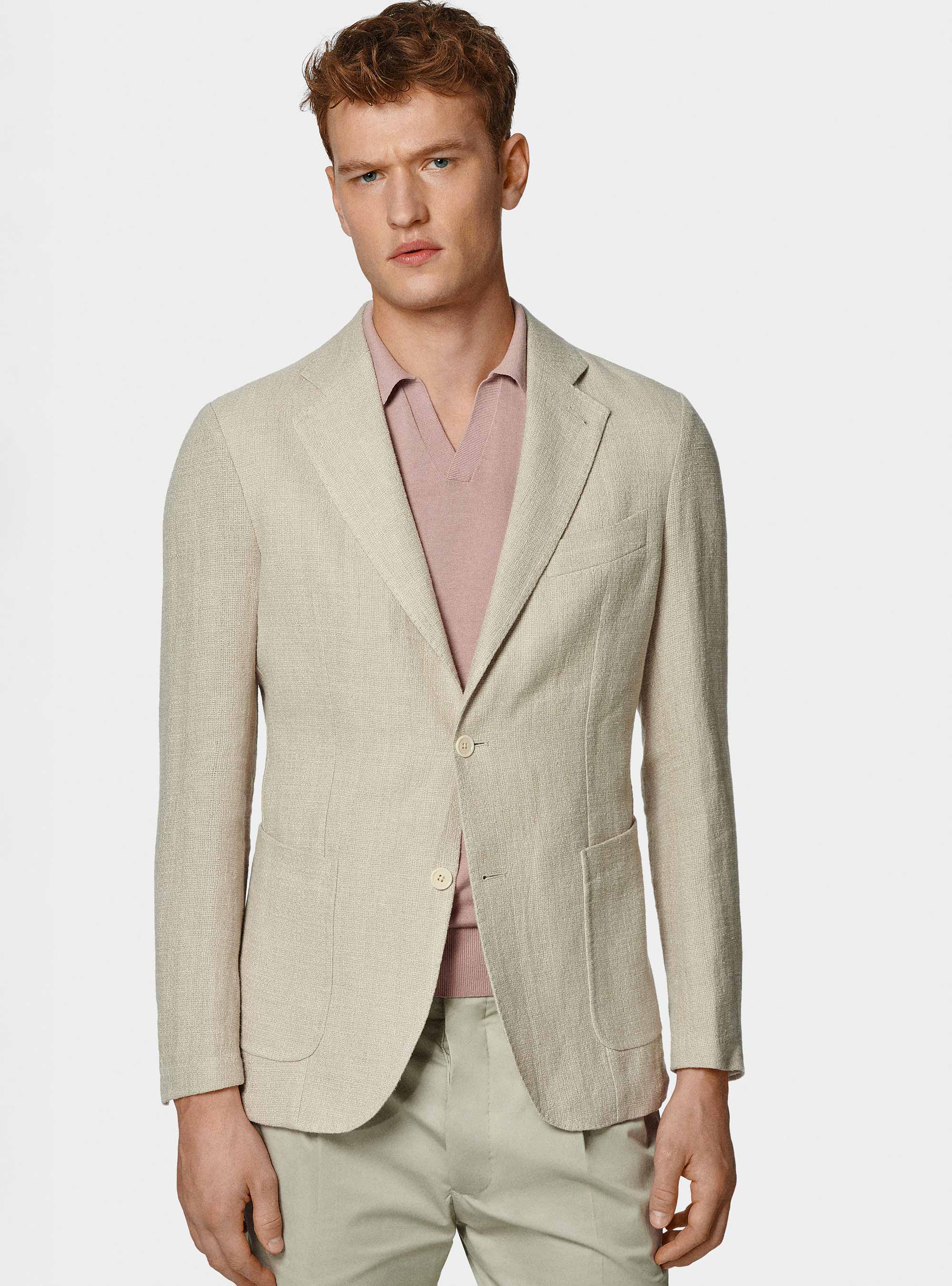 Veste en cr&ecirc;pe de lin, SABLE