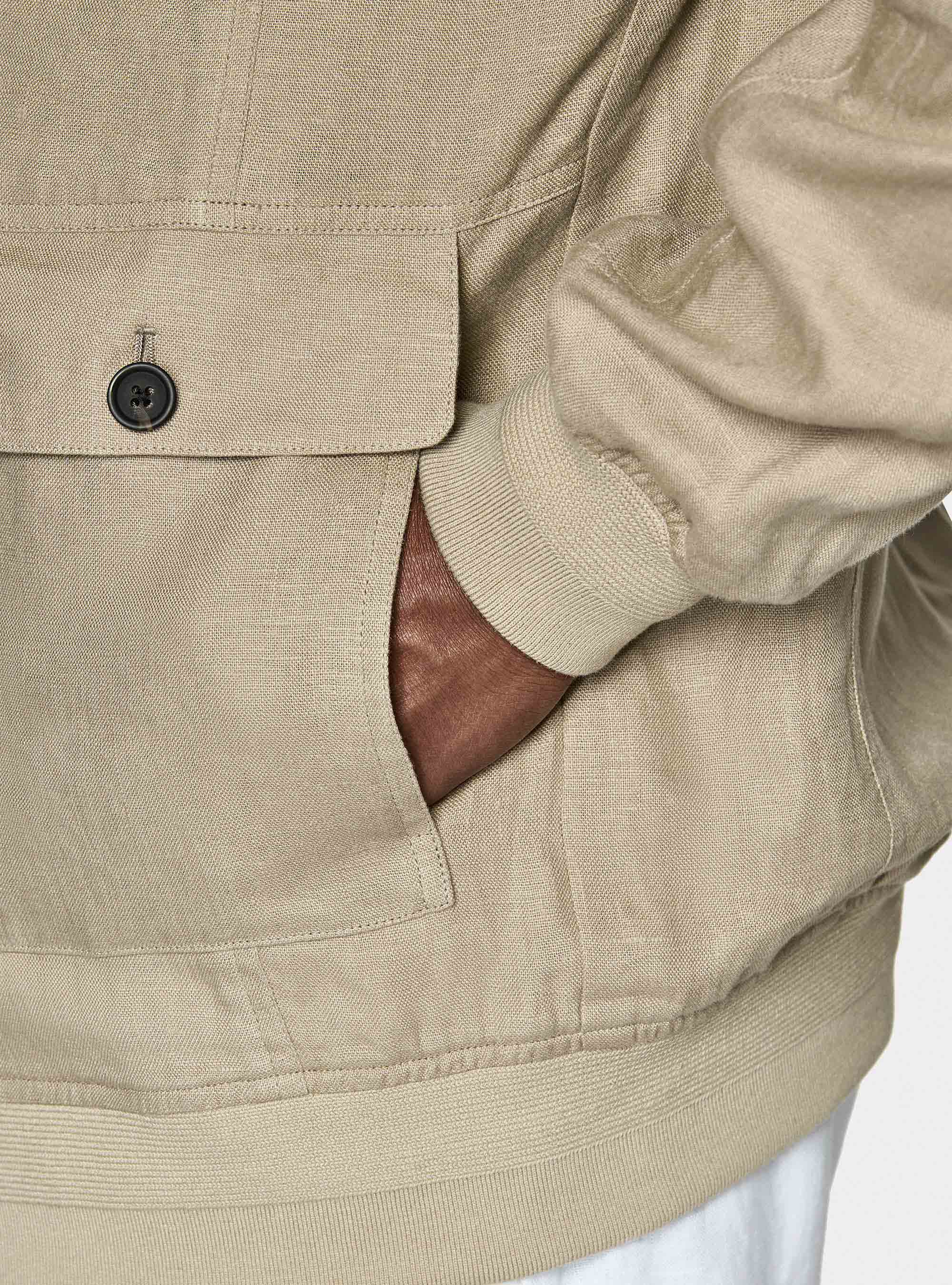 Pure linen bomber jacket, MUD