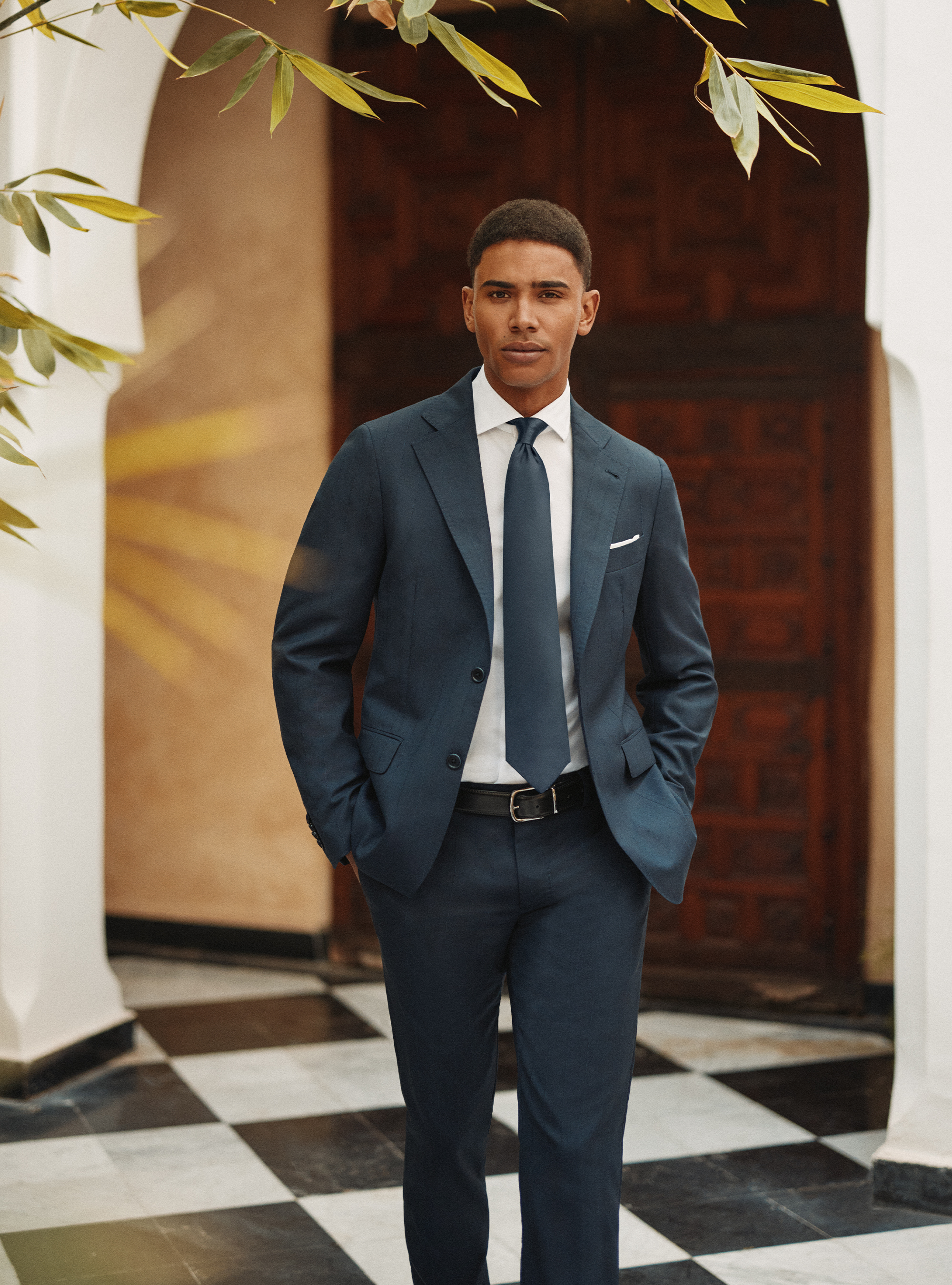 Formal suit with a very fine pinstripe