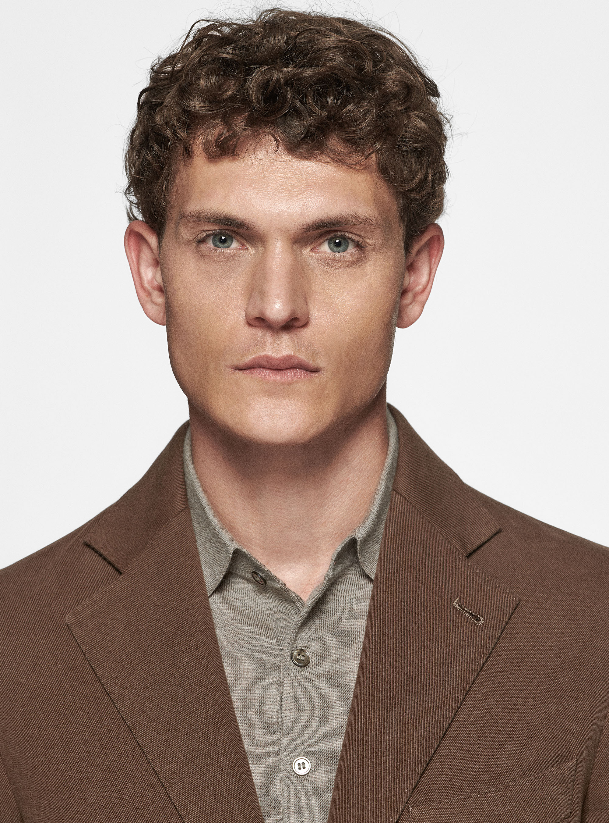 Giacca in cotone cashmere, MARRONE