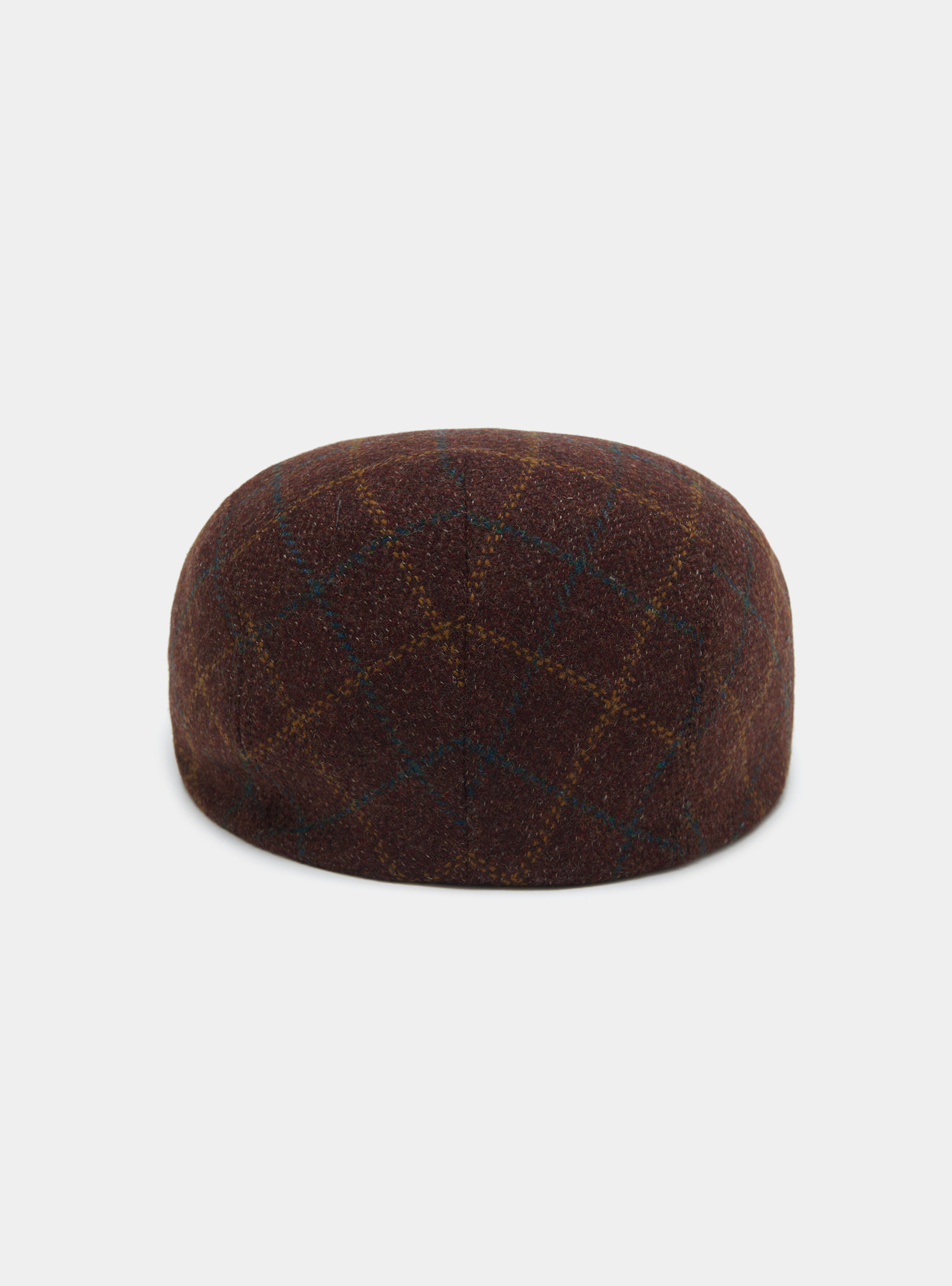 Coppola a quadri in lana e cashmere, BORDEAUX