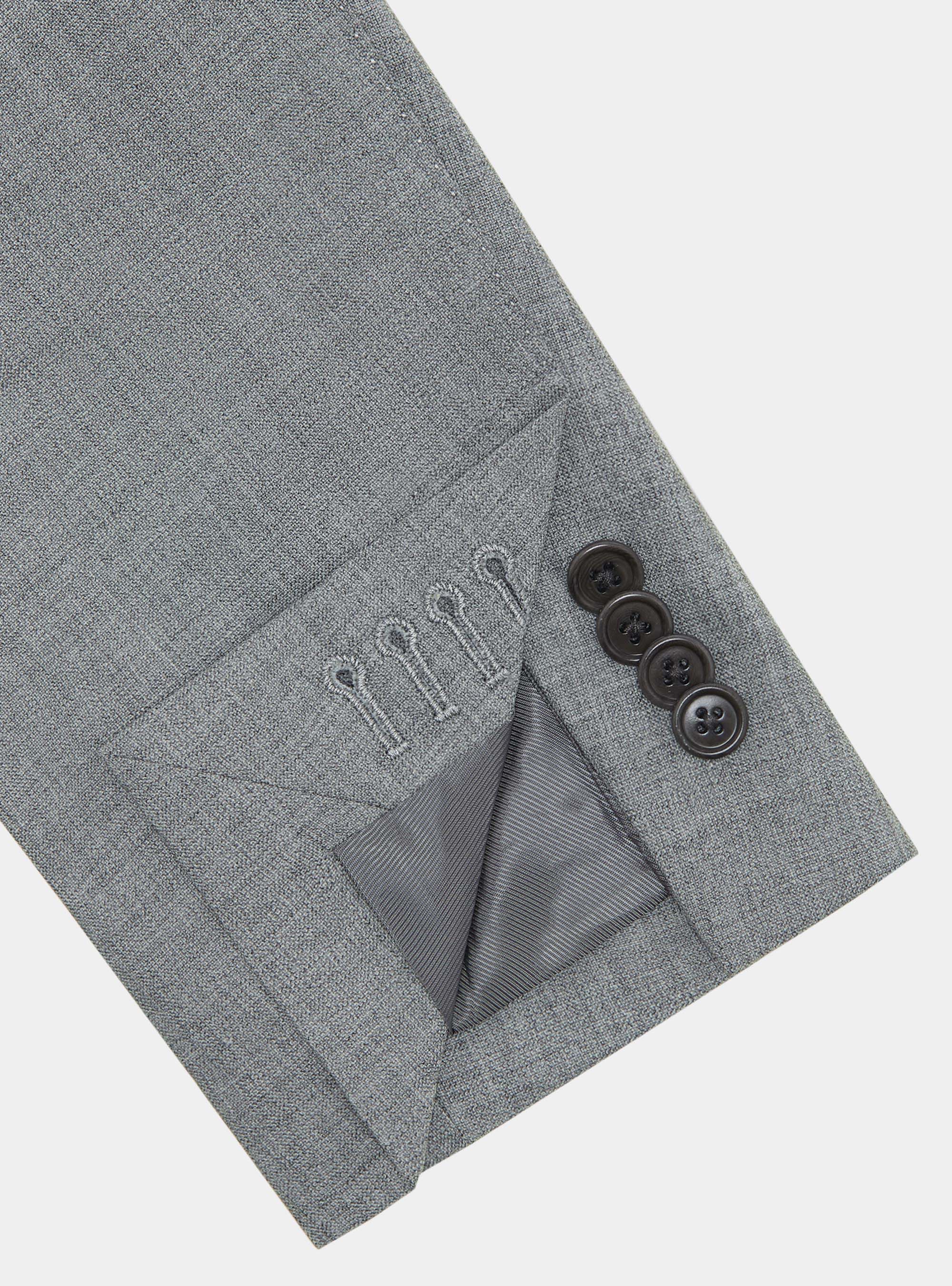 Giacca doppiopetto in pura lana Vitale Barberis Canonico, GRIGIO CHIARO MELANGE