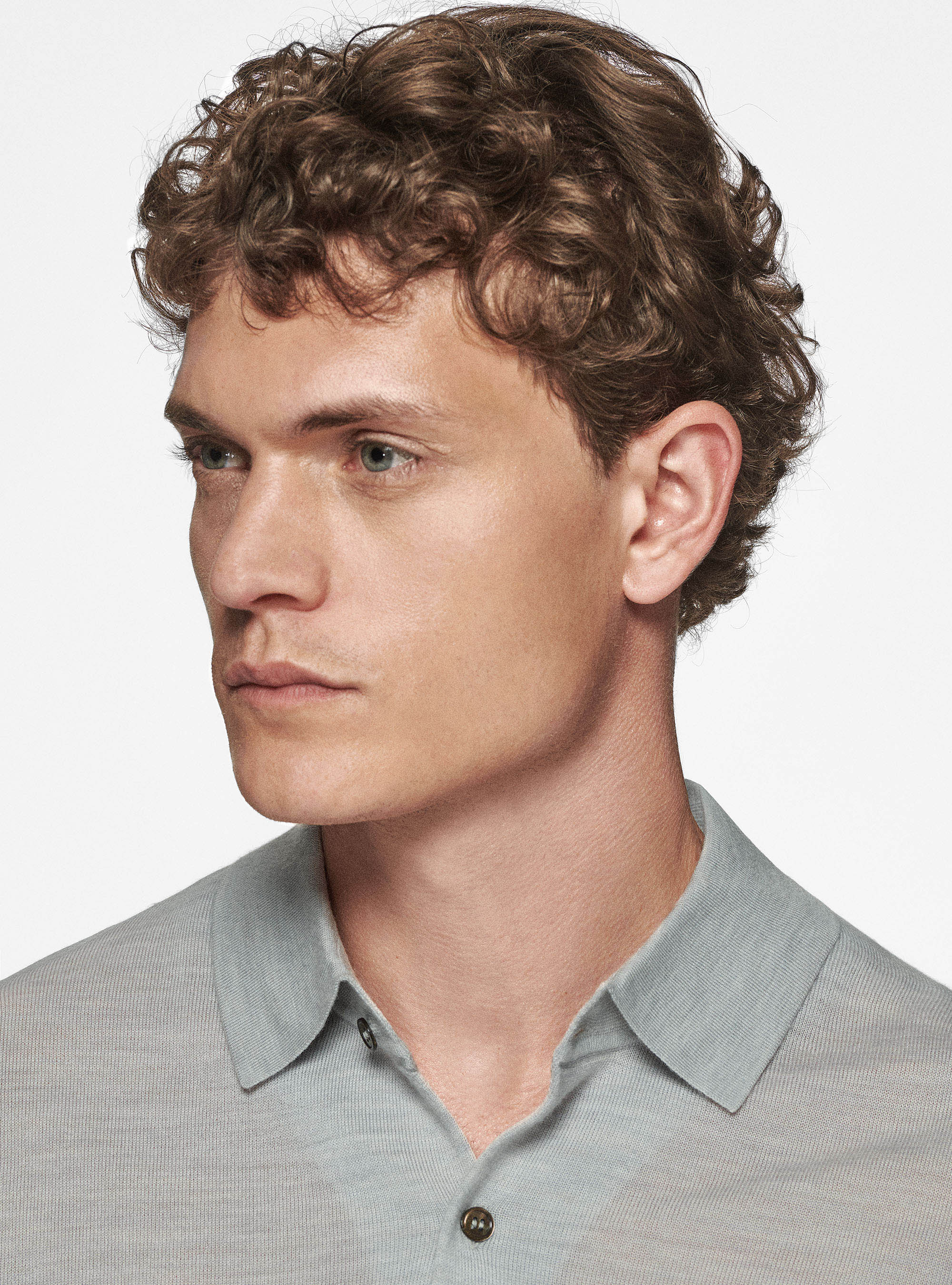 Camicia in maglia in pura lana merino extrafine, GRIGIO CHIARO MELANGE