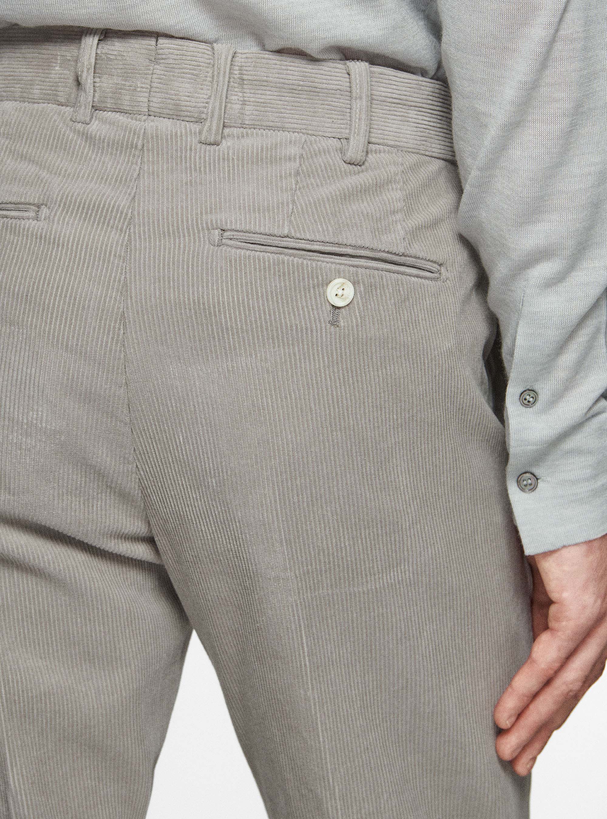 Pantaloni in velluto, GRIGIO CHIARO 0256C