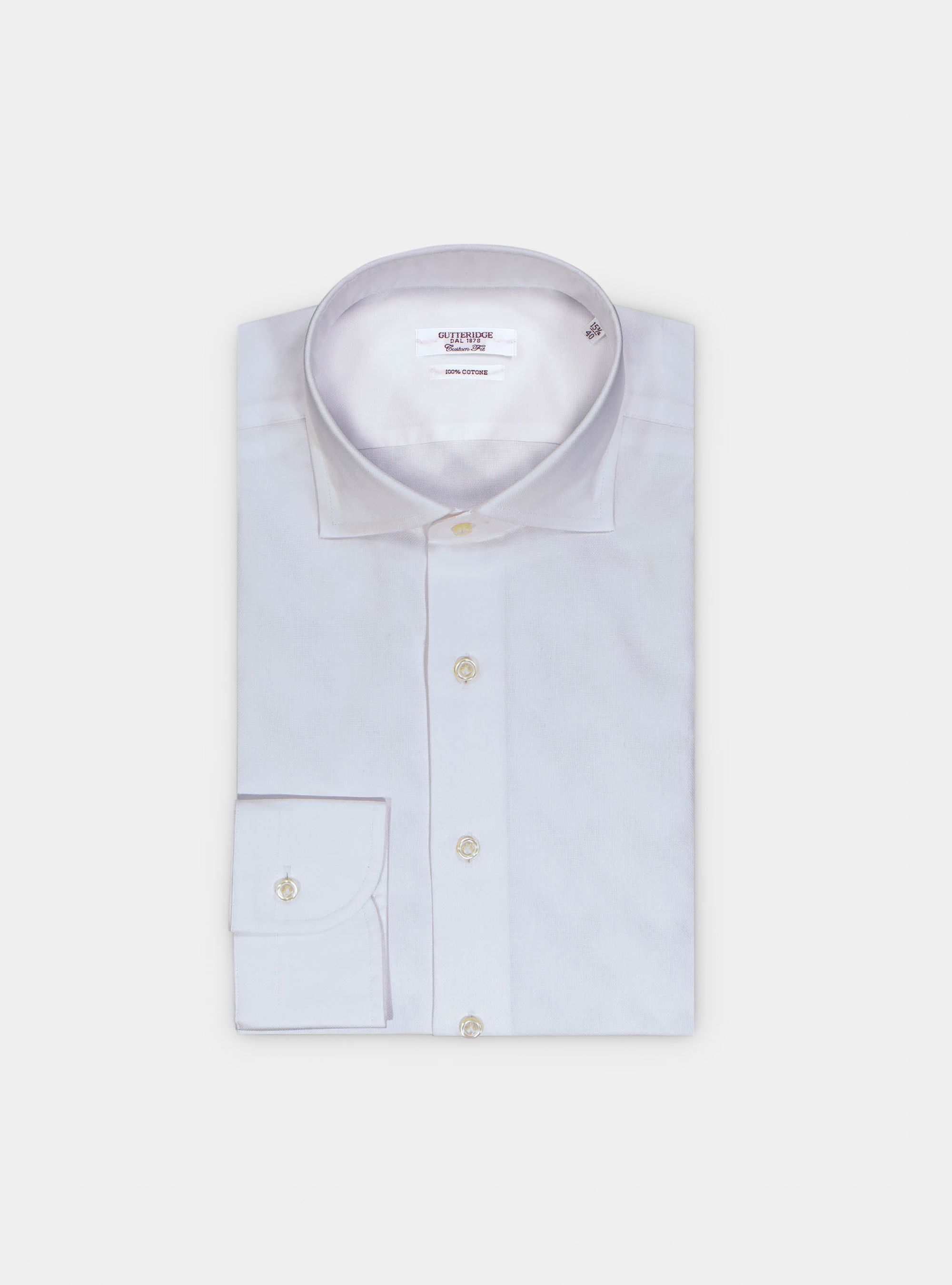 Gutteridge - Camicia custom in cotone armaturato, Unisex, Bianco, Taglia: 38