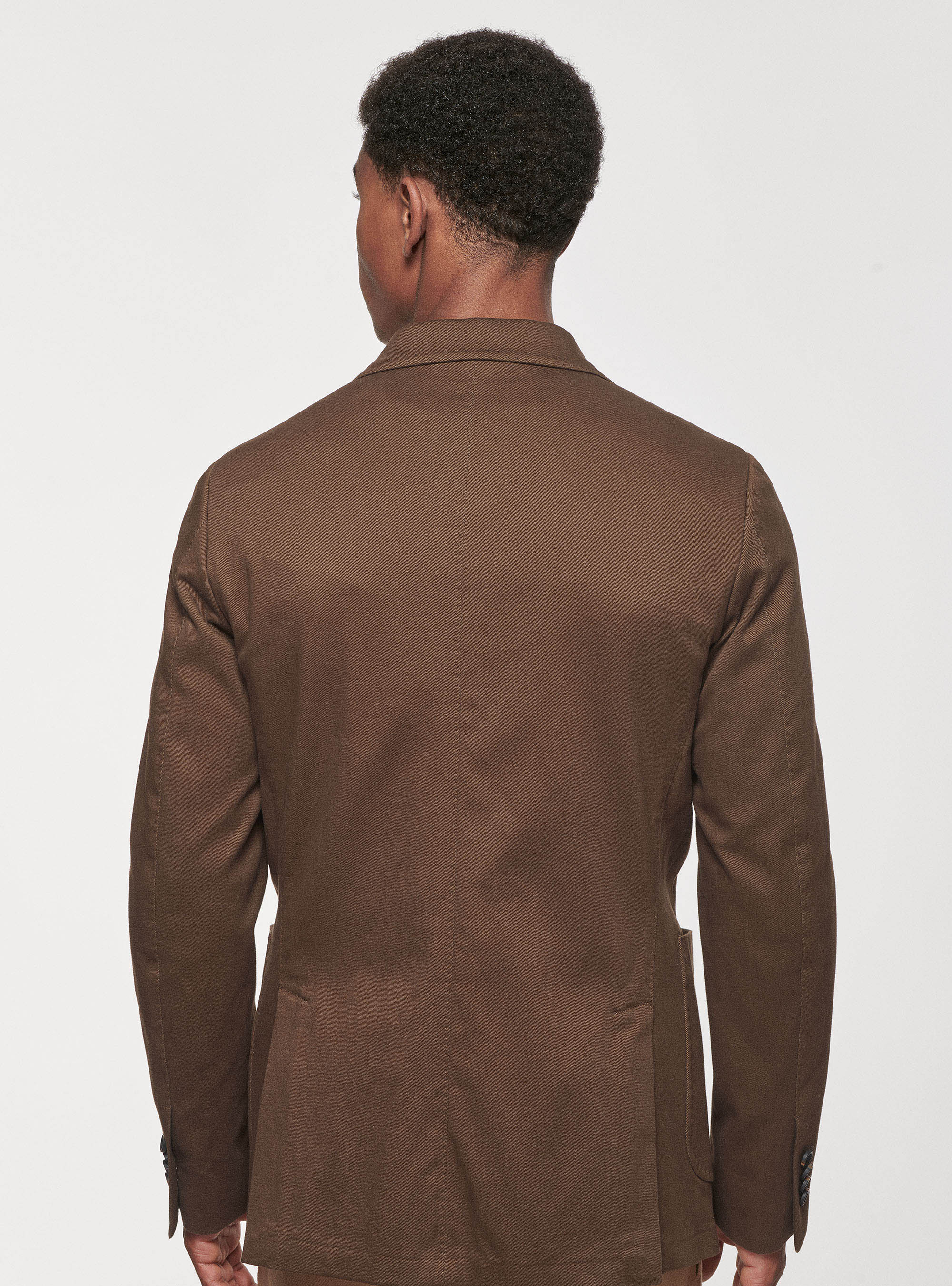 Frosted cotton blazer, BROWN