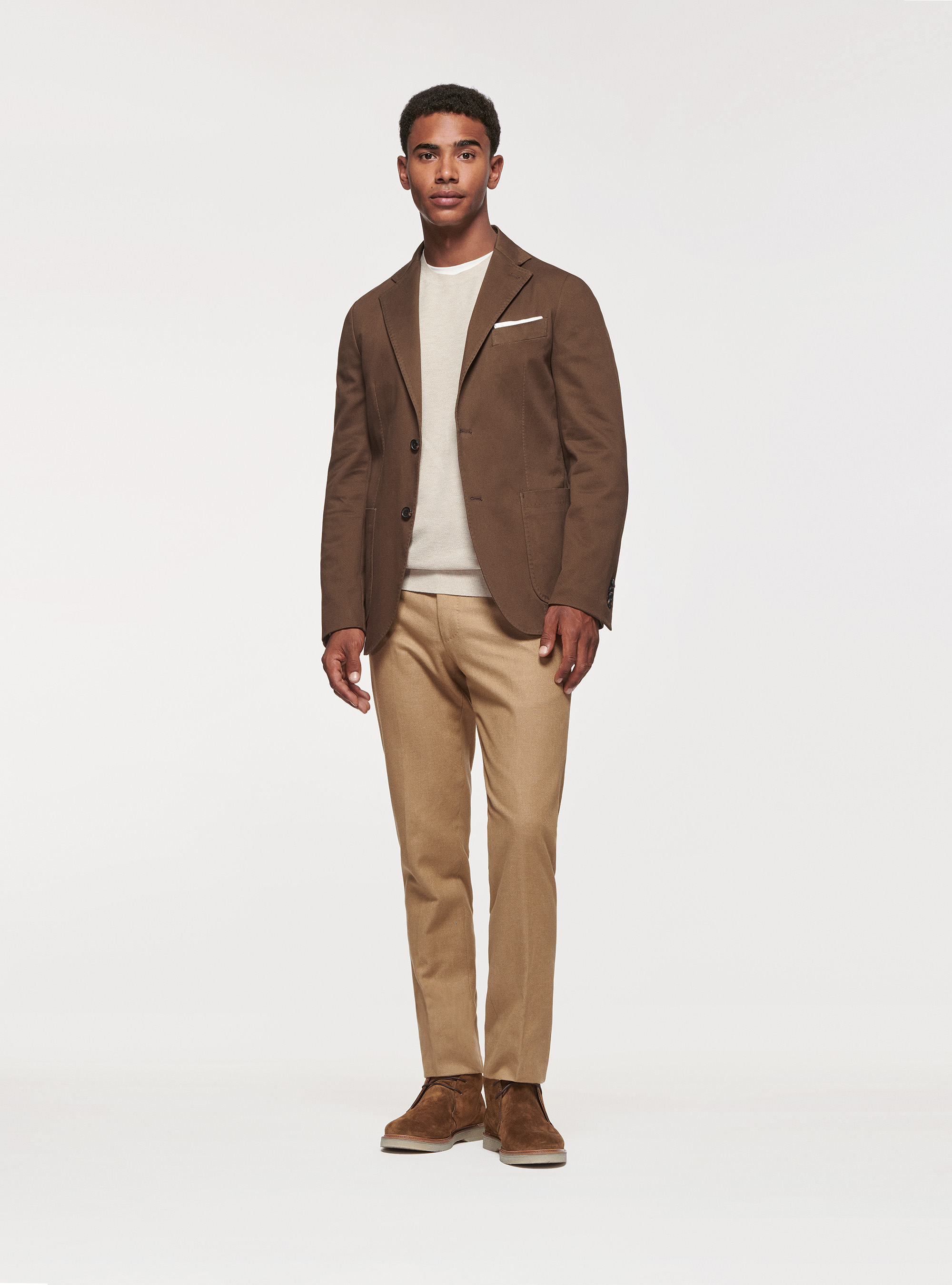 Frosted cotton blazer, BROWN