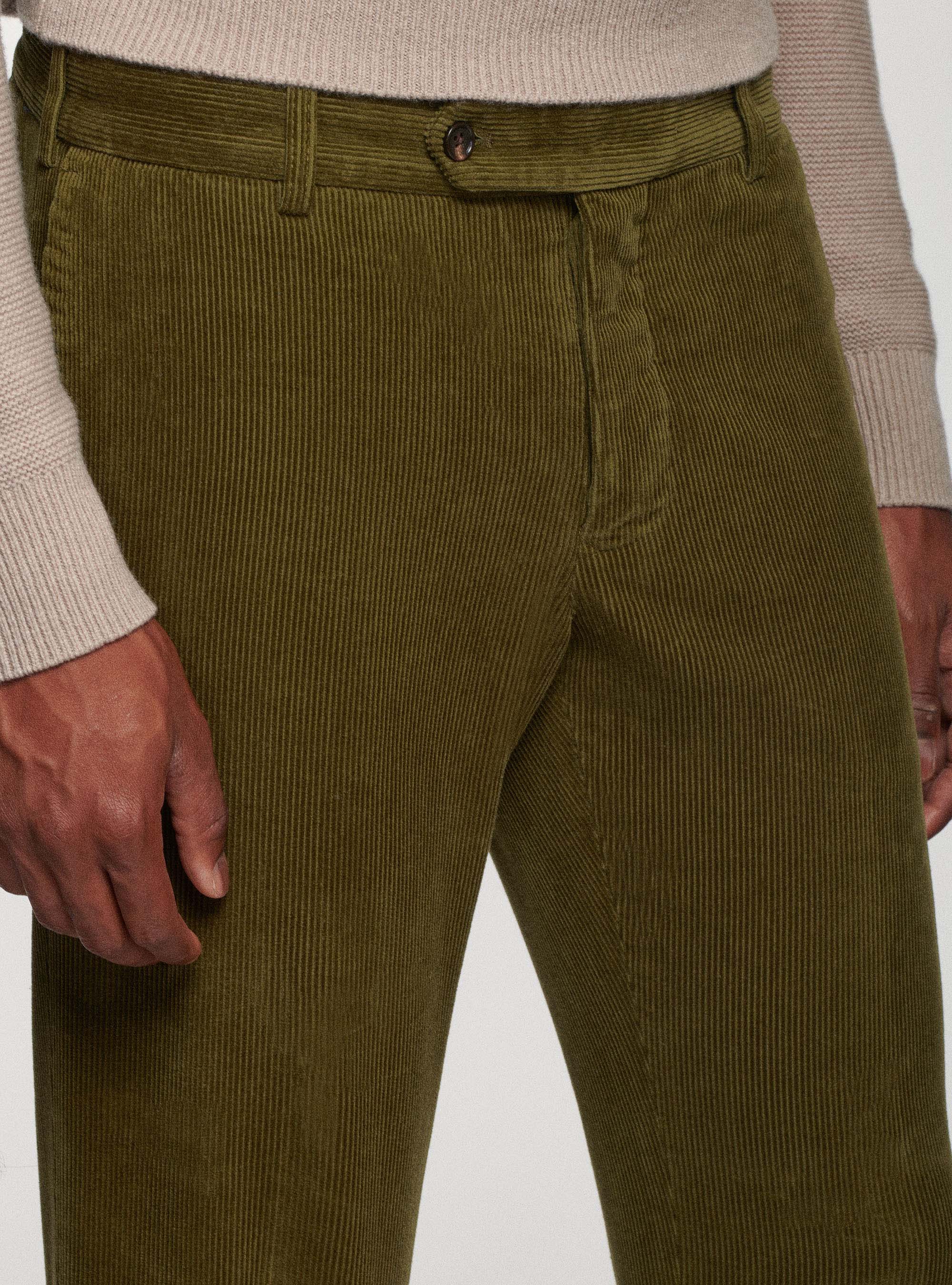 Pantaloni in velluto a coste, OLIVA