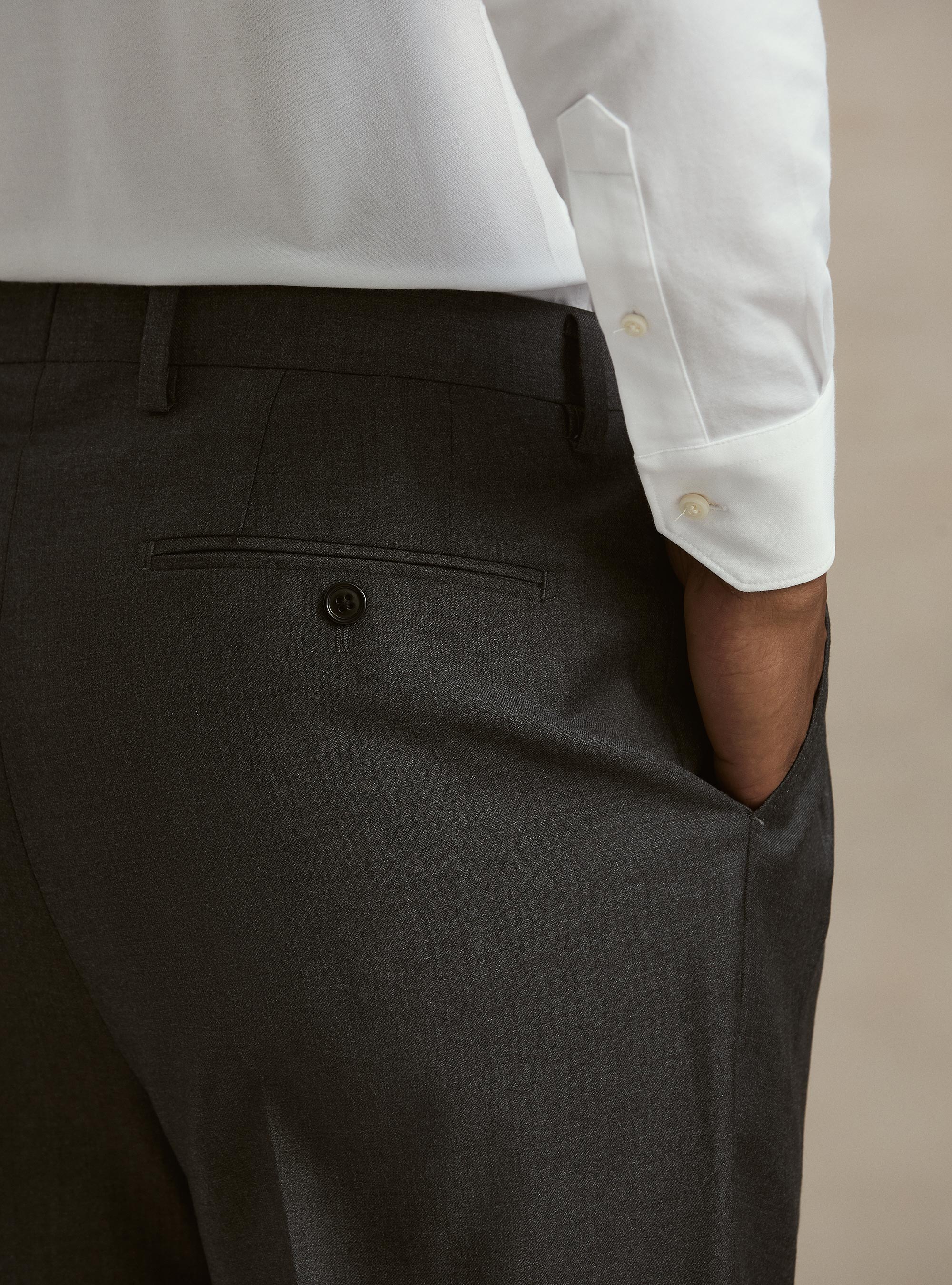 Vitale Barberis Canonico wool pleated trousers, ASPHALT GREY