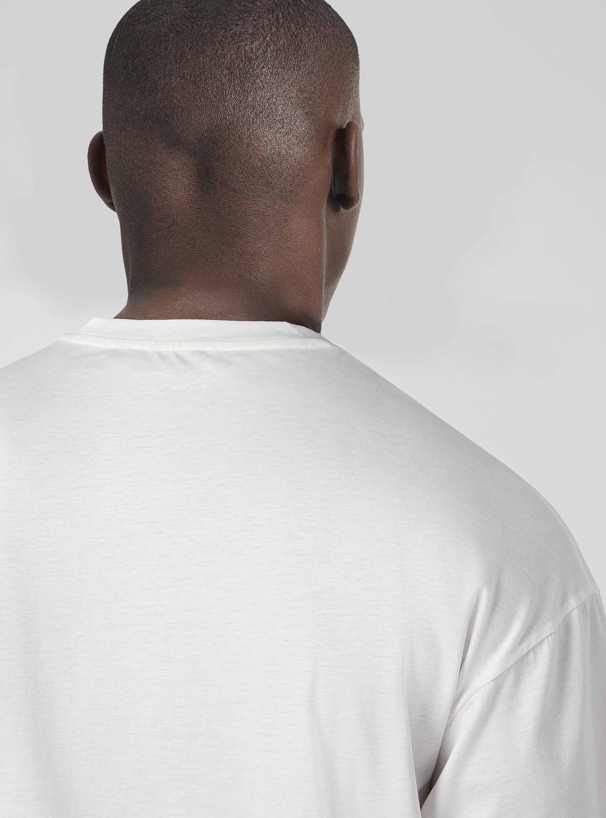 T-shirt boxy fit in misto cotone, BIANCO