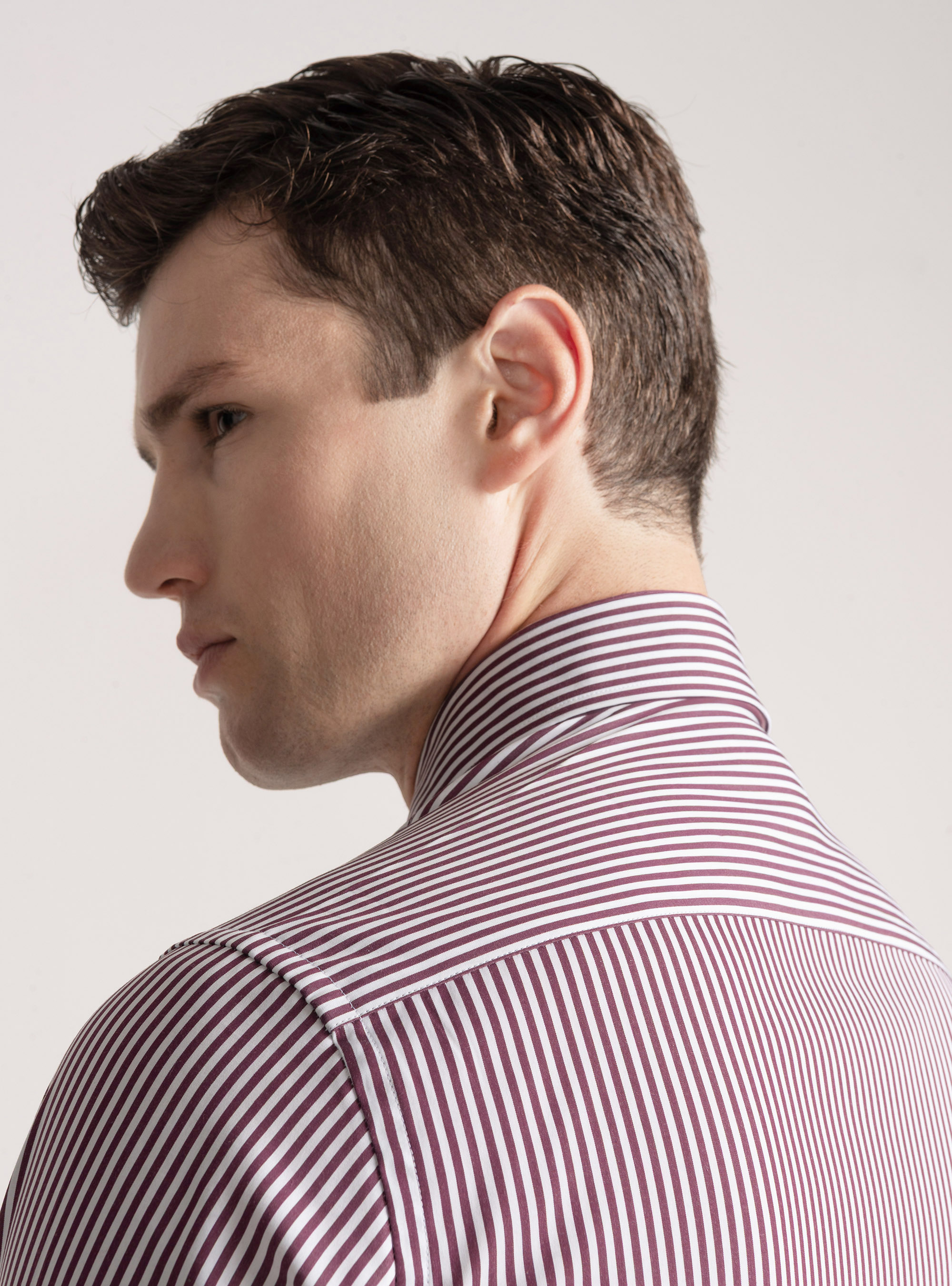 Camisa de popelina de algodón a rayas, VINACCIA 0401C